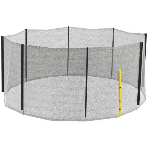 Trampoline Net Enclosure for 14ft Round Trampoline with 8 Straight Poles Poles Not Included, Weather Resistant Trampoline Netting Replacement with Zippered Entrance, Black