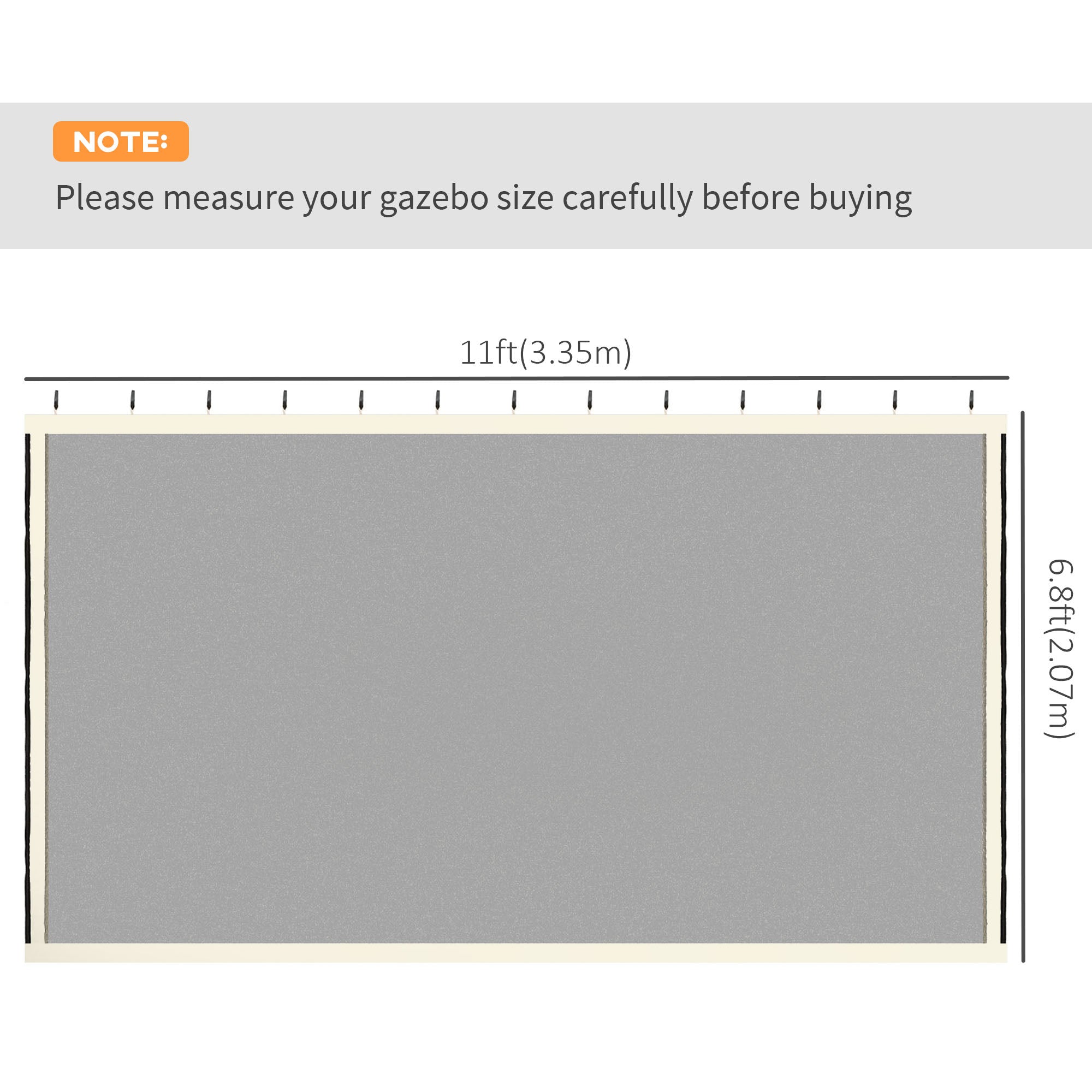 Replacement Mosquito Netting for Gazebo 10' x 12' Black Screen Walls for Canopy with Zippers, Cream White Gazebo Sidewalls at Gallery Canada