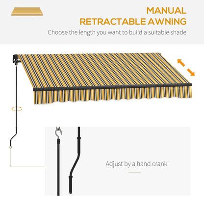 8' x 6.5' Retractable Awning, 280gsm UV Resistant Sunshade Shelter for Deck, Balcony, Yard, Yellow and Grey Patio Awnings   at Gallery Canada