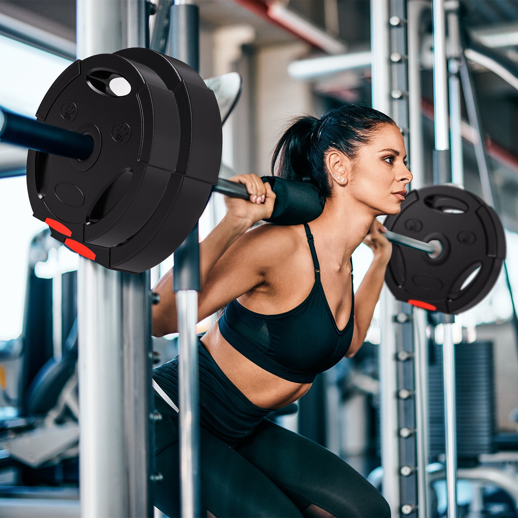 1-Inch Weight Plates, Barbell Weights Set for Weightlifting and Strength Training, 2 x 11lbs + 2 x 5.5lbs Dumbbells & Barbells at Gallery Canada