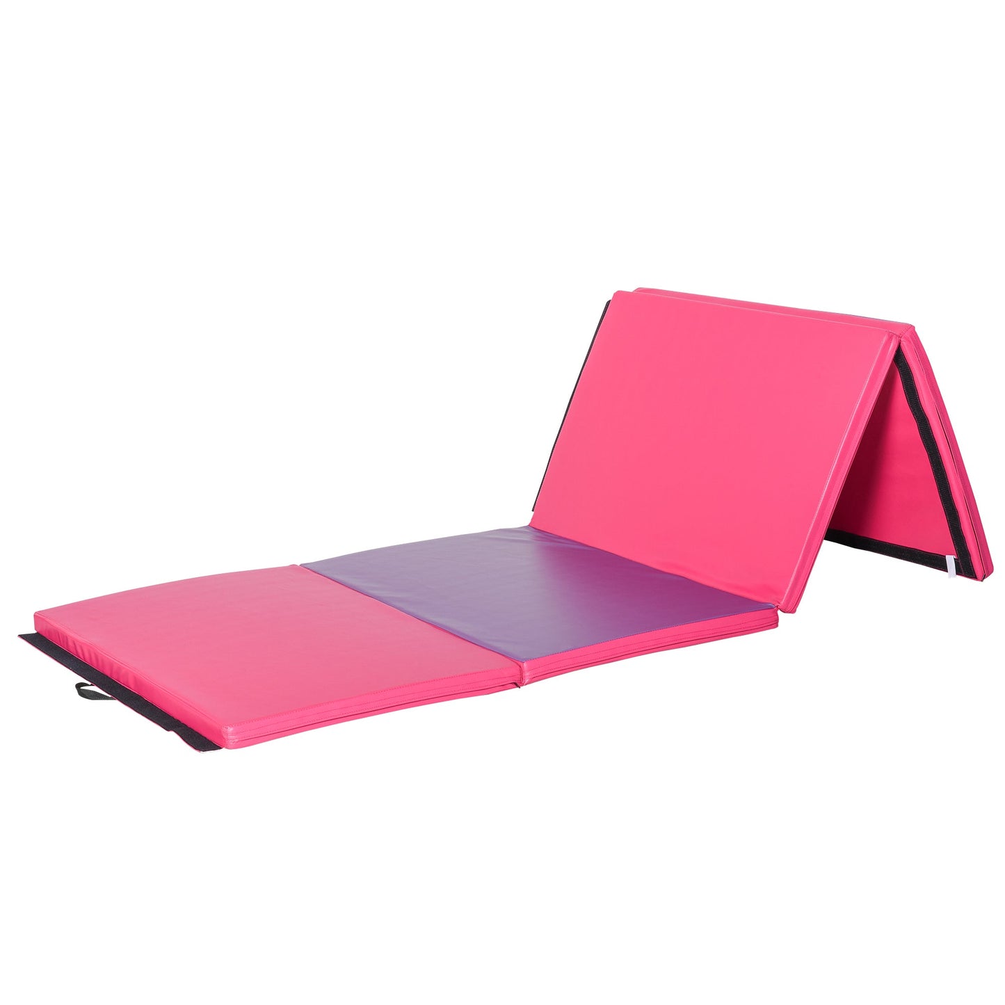 4'x10'x2'' Folding Gymnastics Tumbling Mat, Exercise Mat with Carrying Handles for Yoga, MMA, Martial Arts, Stretching, Core Workouts, Pink and Purple Gymnastics Mats Pink and Purple  at Gallery Canada