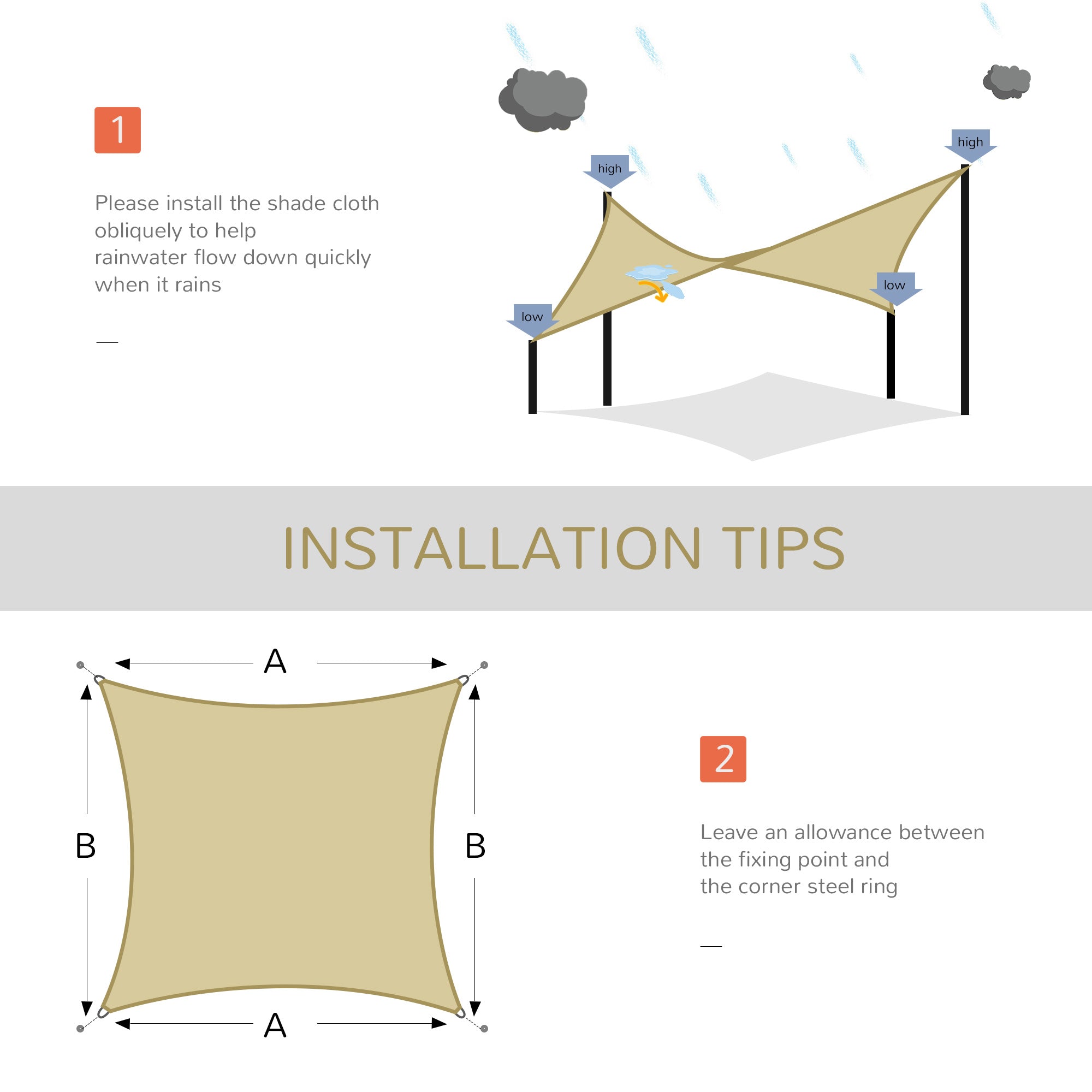 Square 12’ Canopy Sun Sail Shade Garden Cover UV Protector Outdoor Patio Lawn Shelter with Carrying Bag Sand Shade Sails at Gallery Canada
