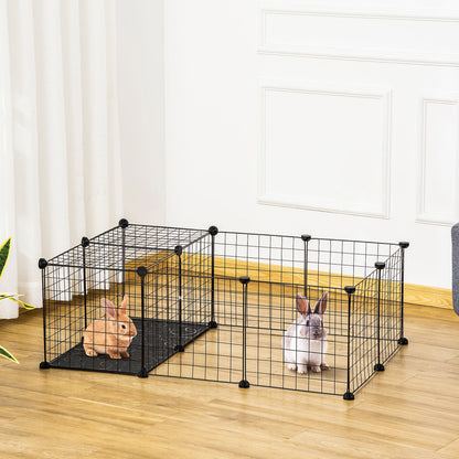 Small Animal Cage with 16 Panels, Portable Metal Wire Pet Fence with Door, Non-slip Feet for Bunny Guinea Pig Houses & Habitats   at Gallery Canada