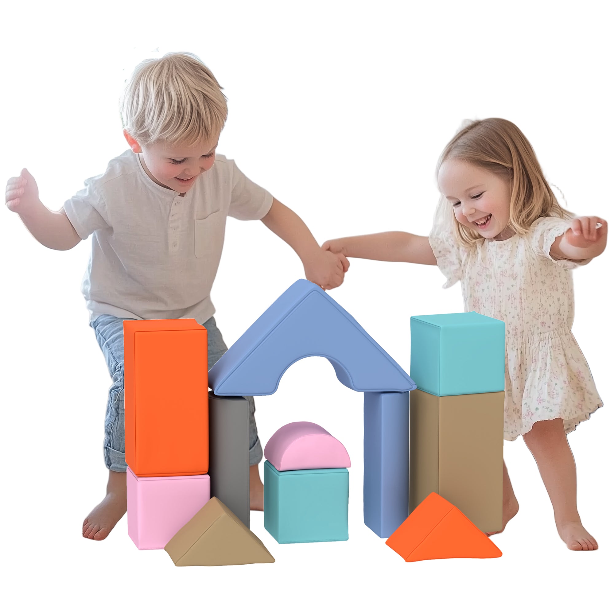 11 Piece Soft Play Equipment for Kids 6-72 Months, Light Colour Baby Gym & Playmats   at Gallery Canada