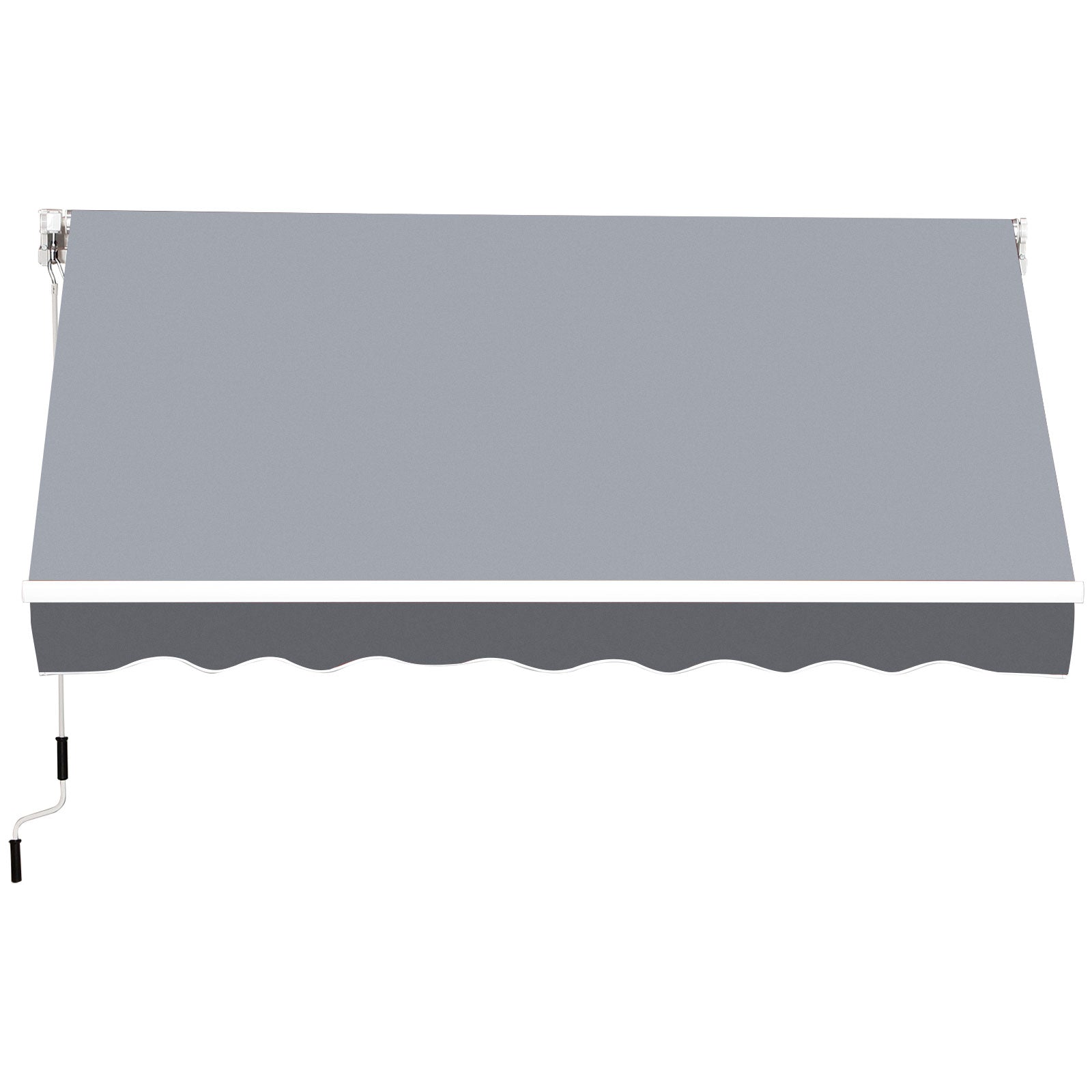 8' x 7' Retractable Awning, Patio Awnings, Sunshade Shelter with 280 g/m² UV &; Water-Resistant Fabric and Aluminum Frame for Deck, Balcony, Yard, Grey Deck Awnings at Gallery Canada