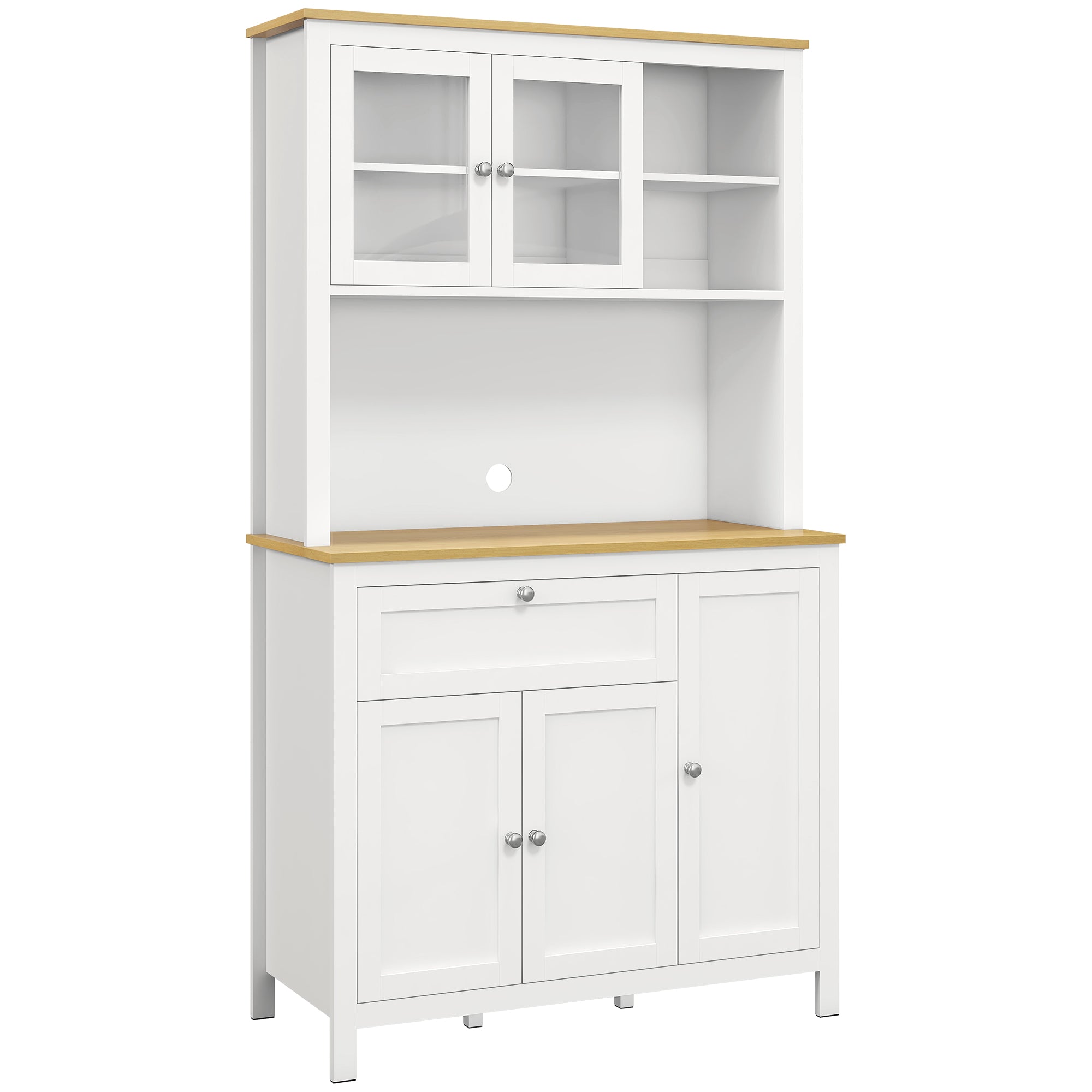 5-Door Kitchen Pantry Cabinet, Freestanding Storage Cabinet Cupboard with Adjustable Shelves, 71