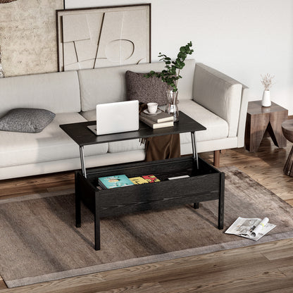 39" Modern Lift Top Coffee Table with Hidden Storage Compartment, Center Table for Living Room, Black Coffee Tables at Gallery Canada