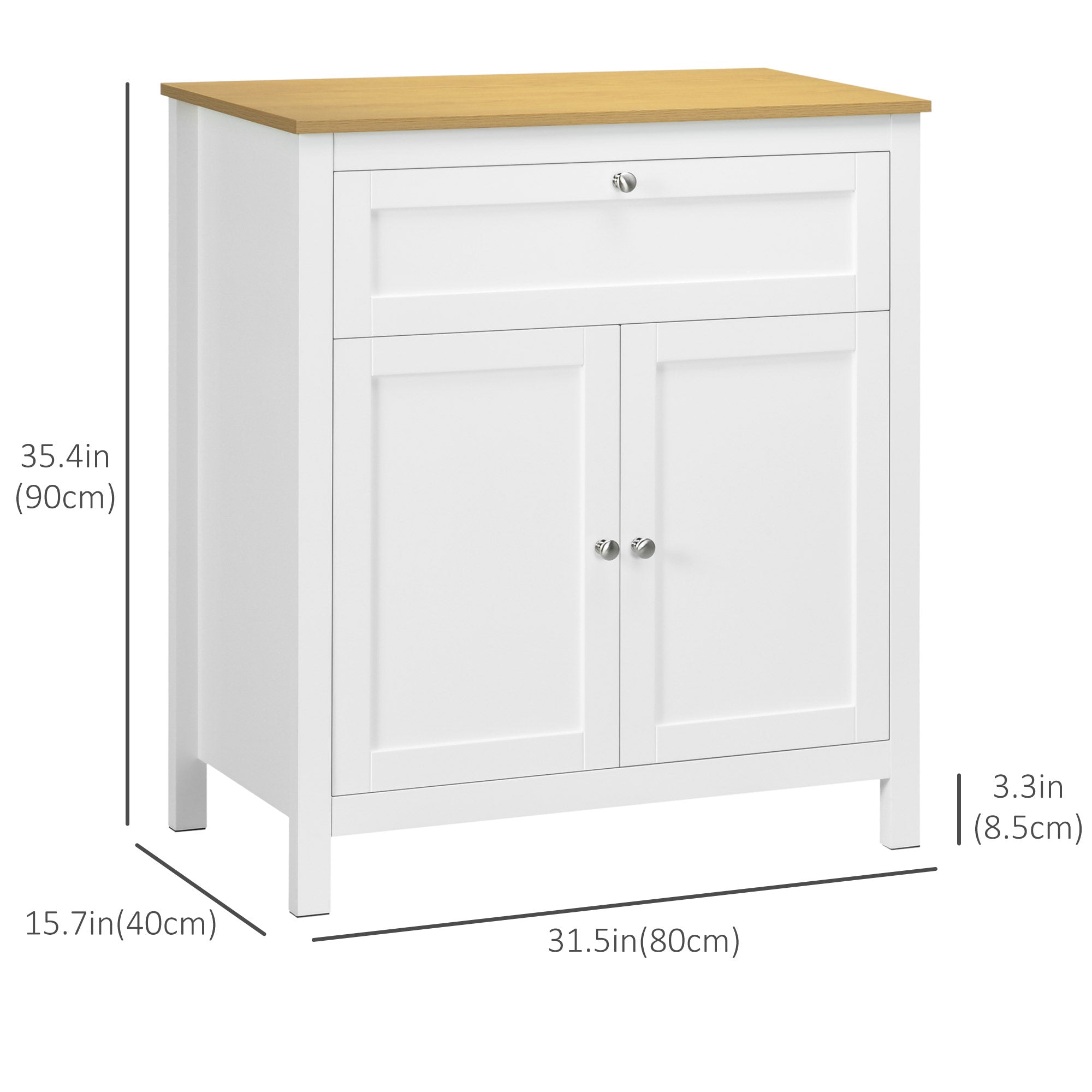 Sideboard Cabinet, Buffet Table with Drawer, Double Door Cupboard and Adjustable Shelf for Living Room, Entryway, White Bar Cabinets   at Gallery Canada