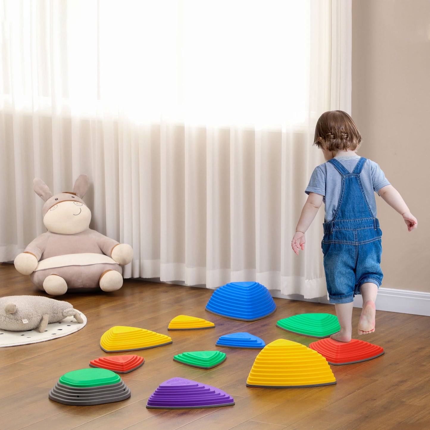 Stackable Non-Slip Stepping Stones for Kids, Obstacle Course, Sensory Play, Multi-Colour Gym Sets & Swings   at Gallery Canada