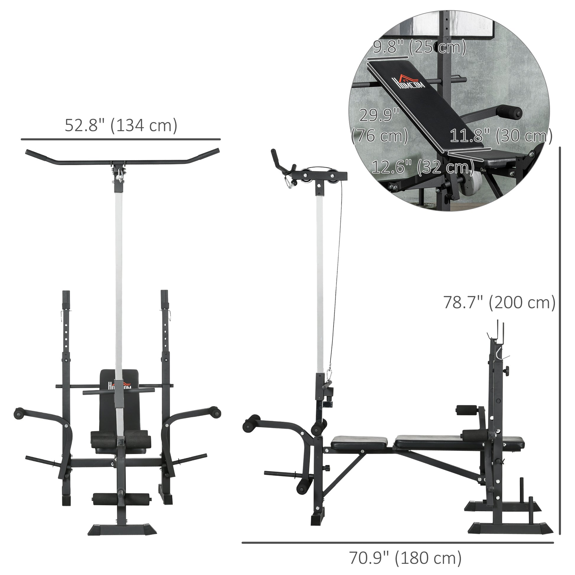 Adjustable Weight Bench with Pulley System for Home Gym Full Body Workout Weight Benches   at Gallery Canada