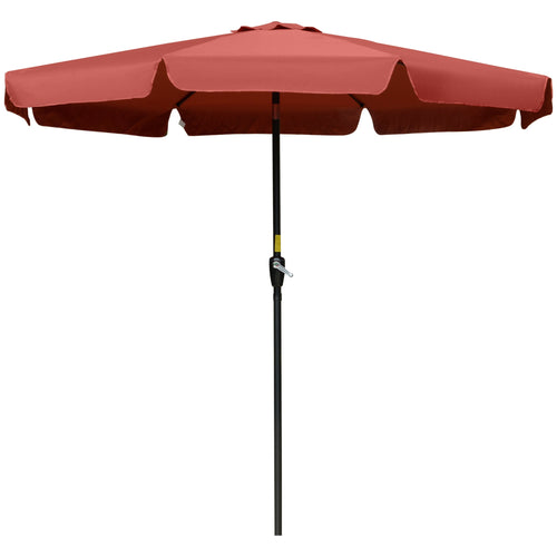 8.5 ft Outdoor Market Table Umbrella, Round Patio Umbrella with Tilt and Crank for Garden, Backyard, Deck, Wine Red