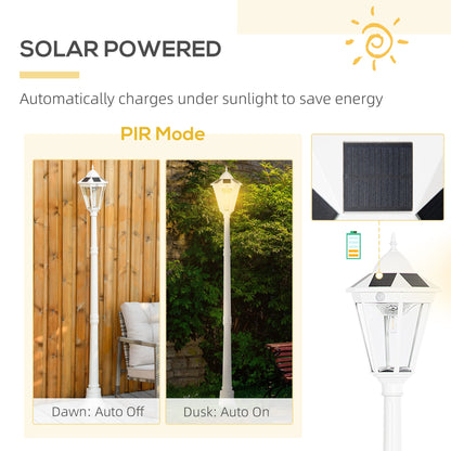 77" Solar Lamp Post Light Outdoor Street Lamp, Motion Activated Sensor PIR, Adjustable Brightness for Backyard, White Solar Post Lamps   at Gallery Canada