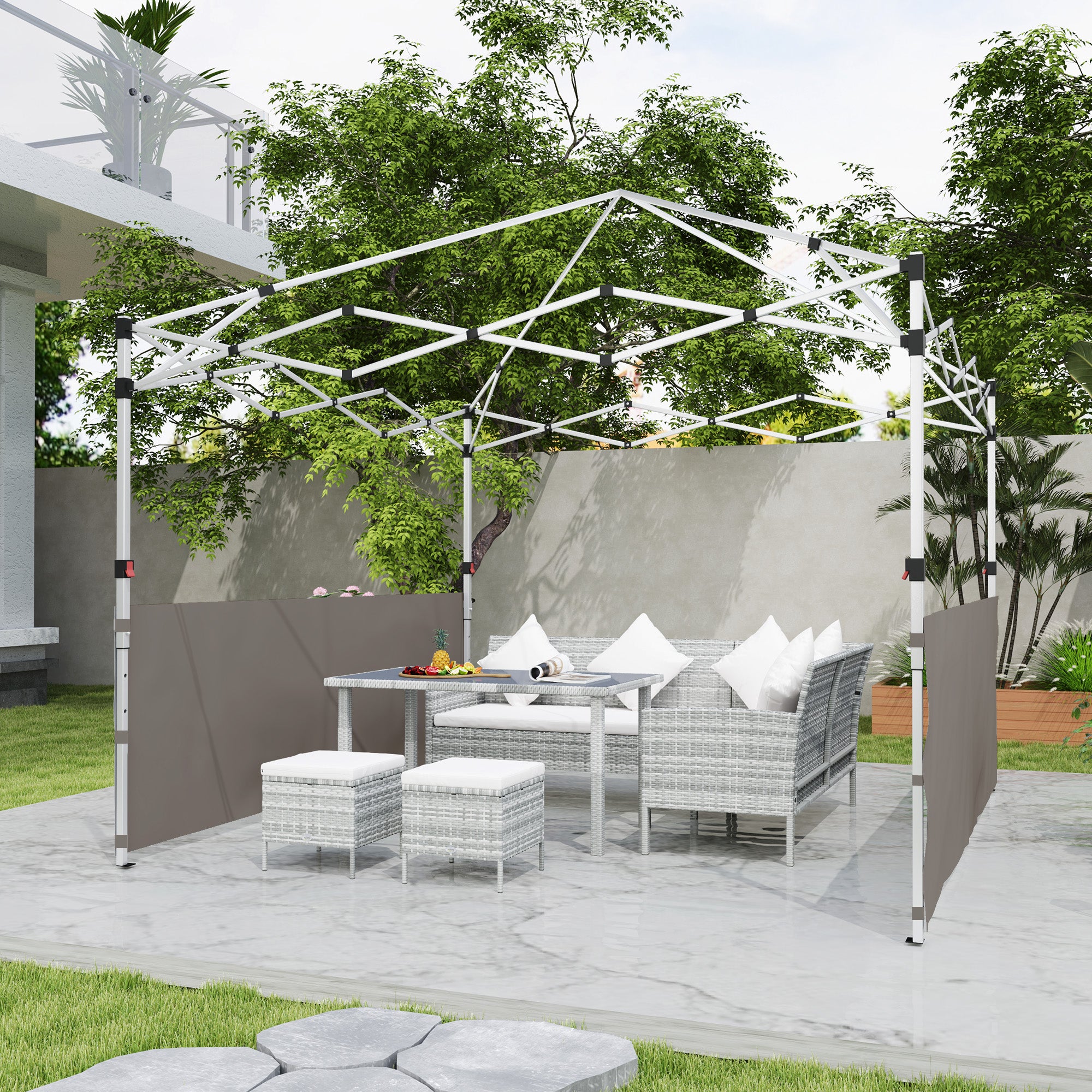 Canopy Sidewalls for 10' x 10' or 10' x 20' Pop up Canopy, 2 PCS Canopy Half Walls Only, Grey Gazebo Sidewalls at Gallery Canada