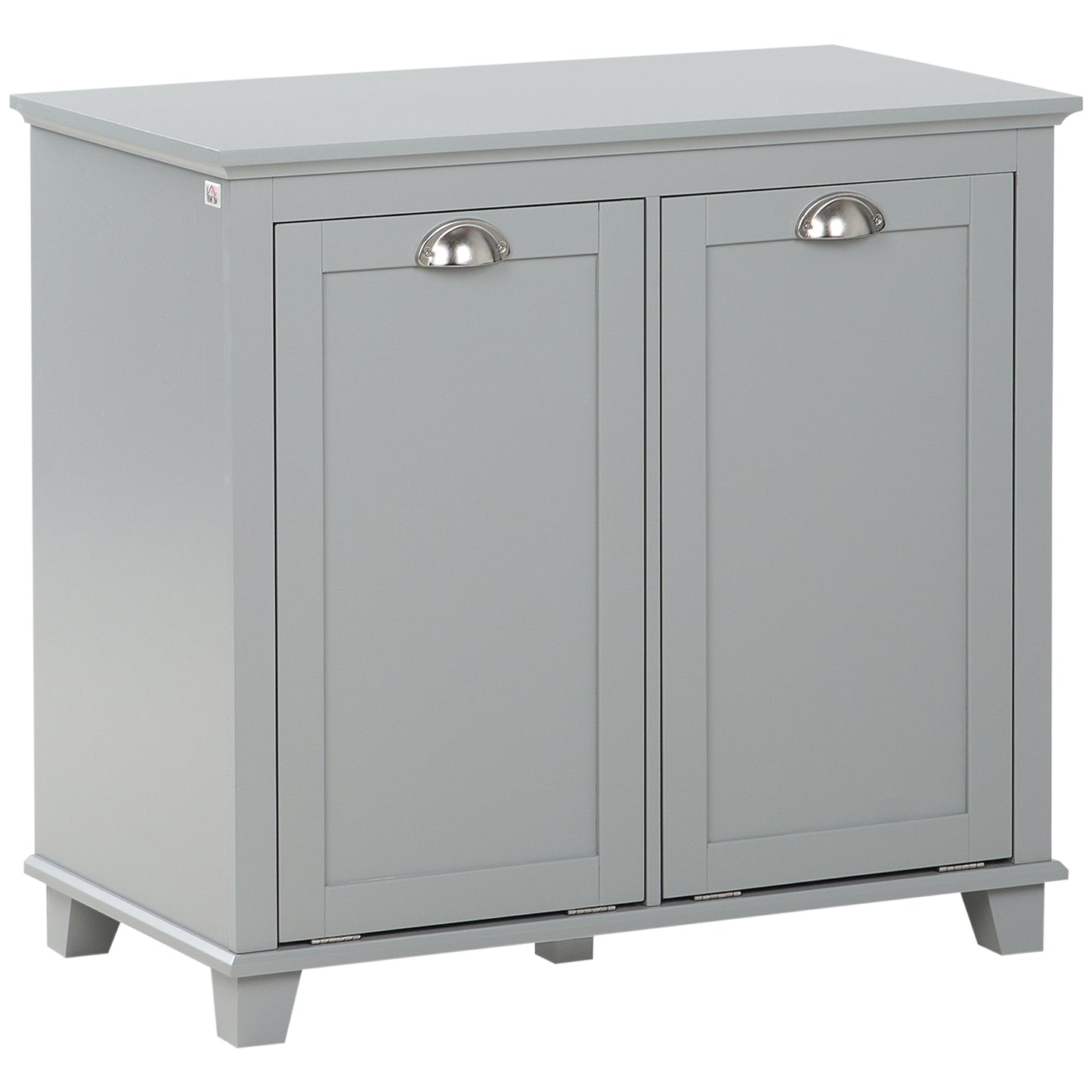 Tilt-Out Laundry Storage Cabinet, Bathroom Storage Organizer with Two-Compartment Tilt Out Hamper, Grey Bathroom Cabinets Grey  at Gallery Canada