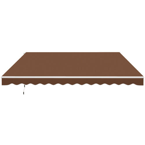 12' x 10' Manual Retractable Awning Outdoor Sunshade Shelter for Patio, Balcony, Yard, with Adjustable &; Versatile Design, Coffee