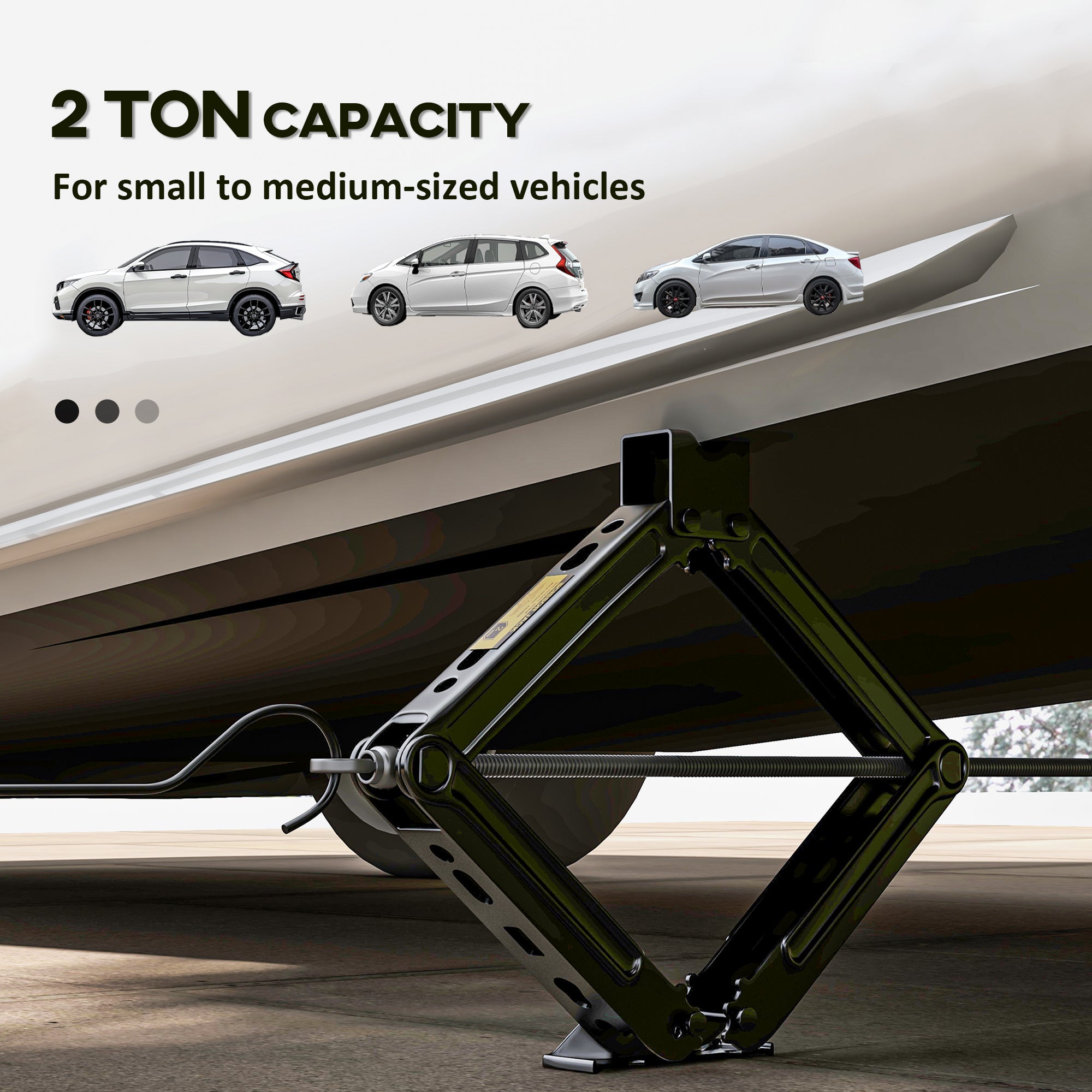 Steel Car Jack, Portable Scissor Jack, 2 Ton (4400 lbs) Capacity for Auto Sedan SUV MPV Tire Changes &; Repairs, Black Automotive at Gallery Canada