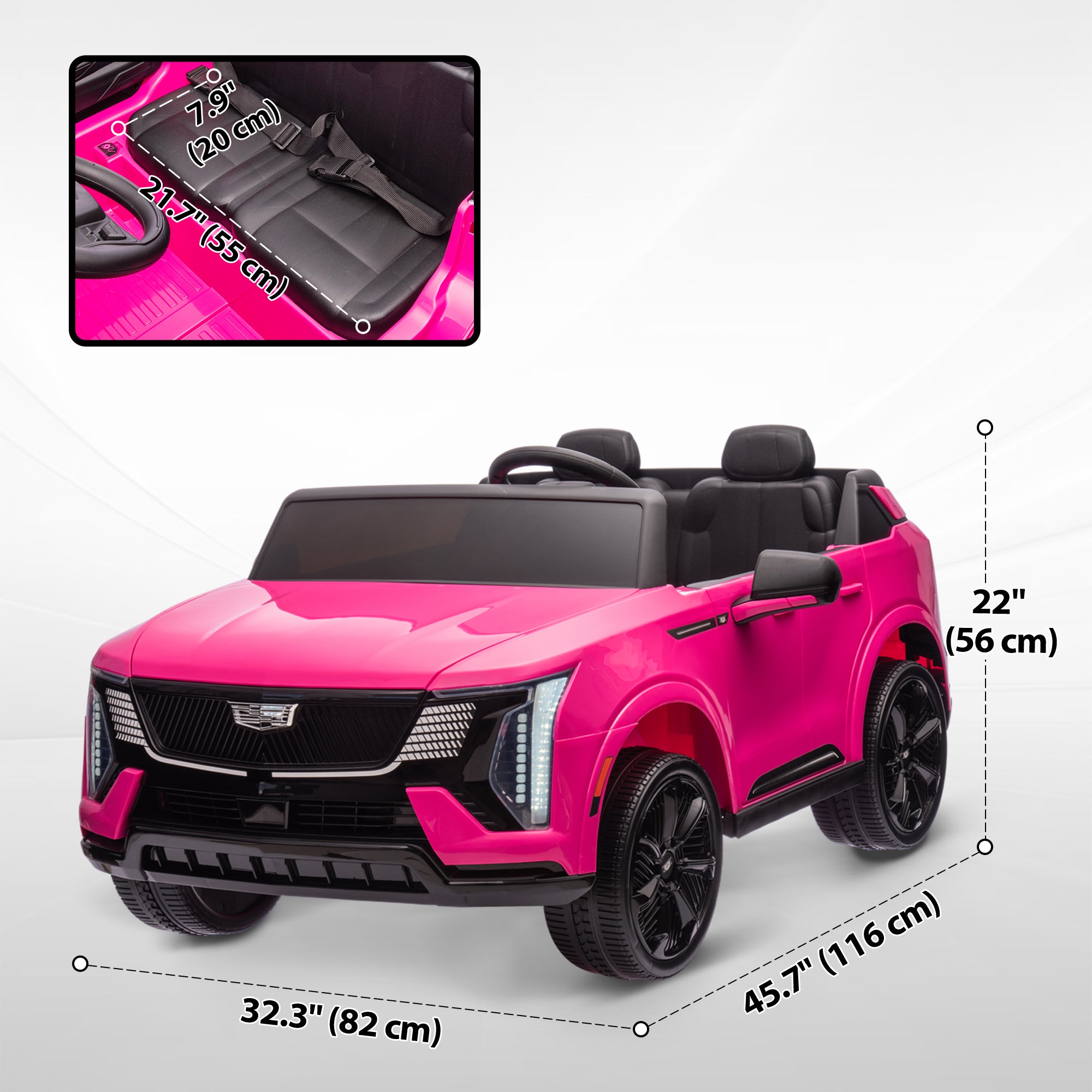 2-Seater Ride on Truck, 12V Cadillac Escalade Licensed Kids Electric Car with Remote , Spring Suspension, Pink Electric Toy Cars   at Gallery Canada