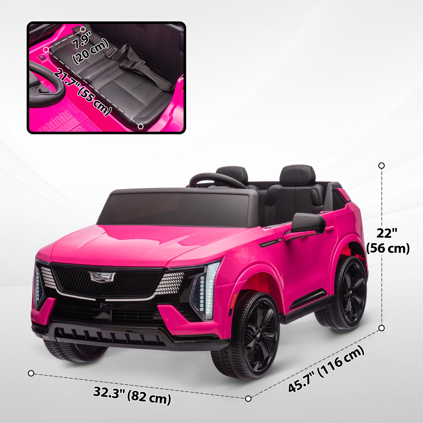 2-Seater Ride on Truck, 12V Cadillac Escalade Licensed Kids Electric Car with Remote , Spring Suspension, Pink Electric Toy Cars   at Gallery Canada