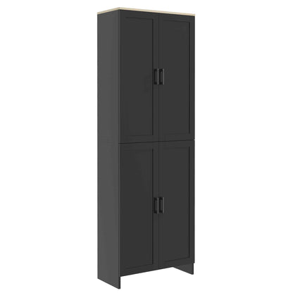 67" 4-Door Kitchen Pantry Cabinet, Freestanding Storage Cabinet Cupboard with Adjustable Shelves, Black Kitchen Pantry Cabinets   at Gallery Canada