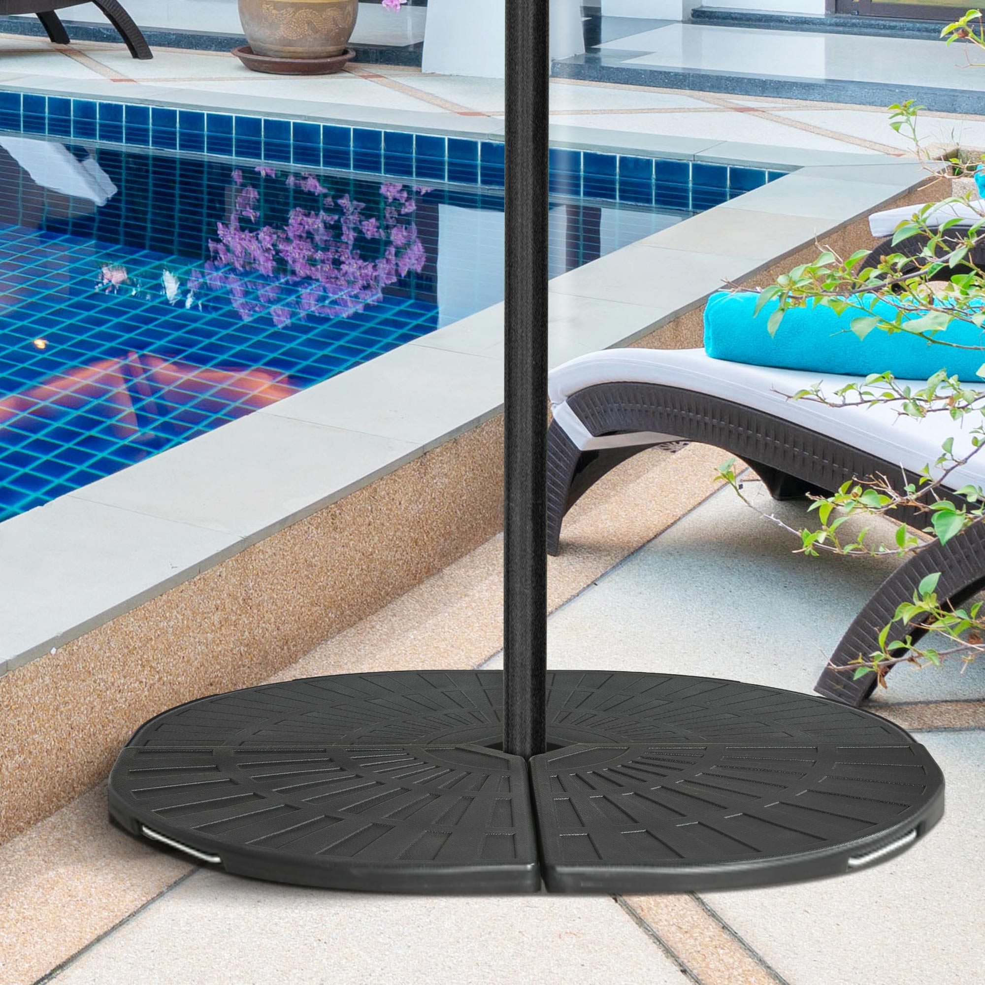 2-Piece Umbrella Weights for Cantilever Parasols with Handles, Heavy Duty Parasol Base Weights for Cross Base, Black Umbrella Bases at Gallery Canada