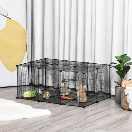 Small Animal Cage for Bunny, Guinea Pig, Chinchilla, Hedgehog, Portable Pet Enclosure with Door, 22 Panels