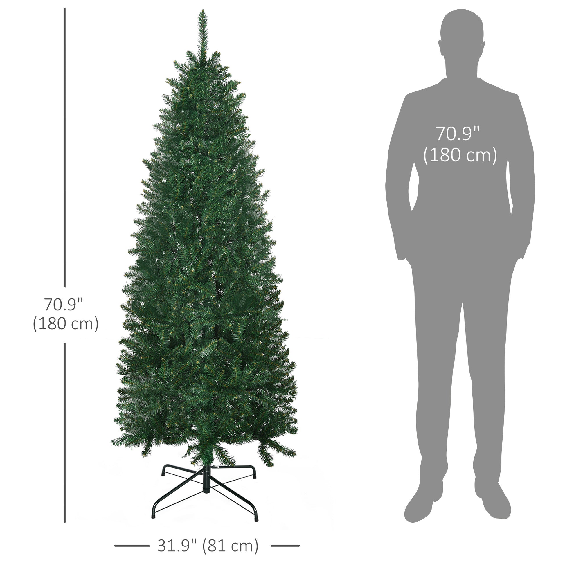 6ft Artificial Christmas Tree w/ Metal Stand Spruce Branch Tips Green Artificial Christmas Trees   at Gallery Canada