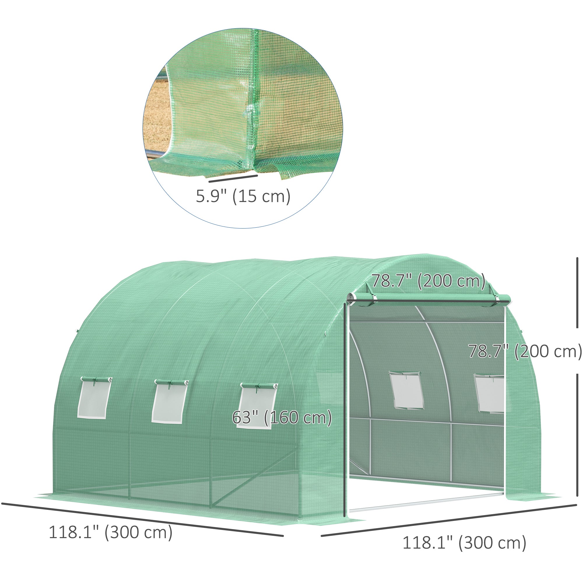 10' x 10' x 6.5' Walk-in Tunnel Greenhouse with High-Quality Transparent PE Cover, Zipper Doors, &; Windows Walk In Greenhouses at Gallery Canada