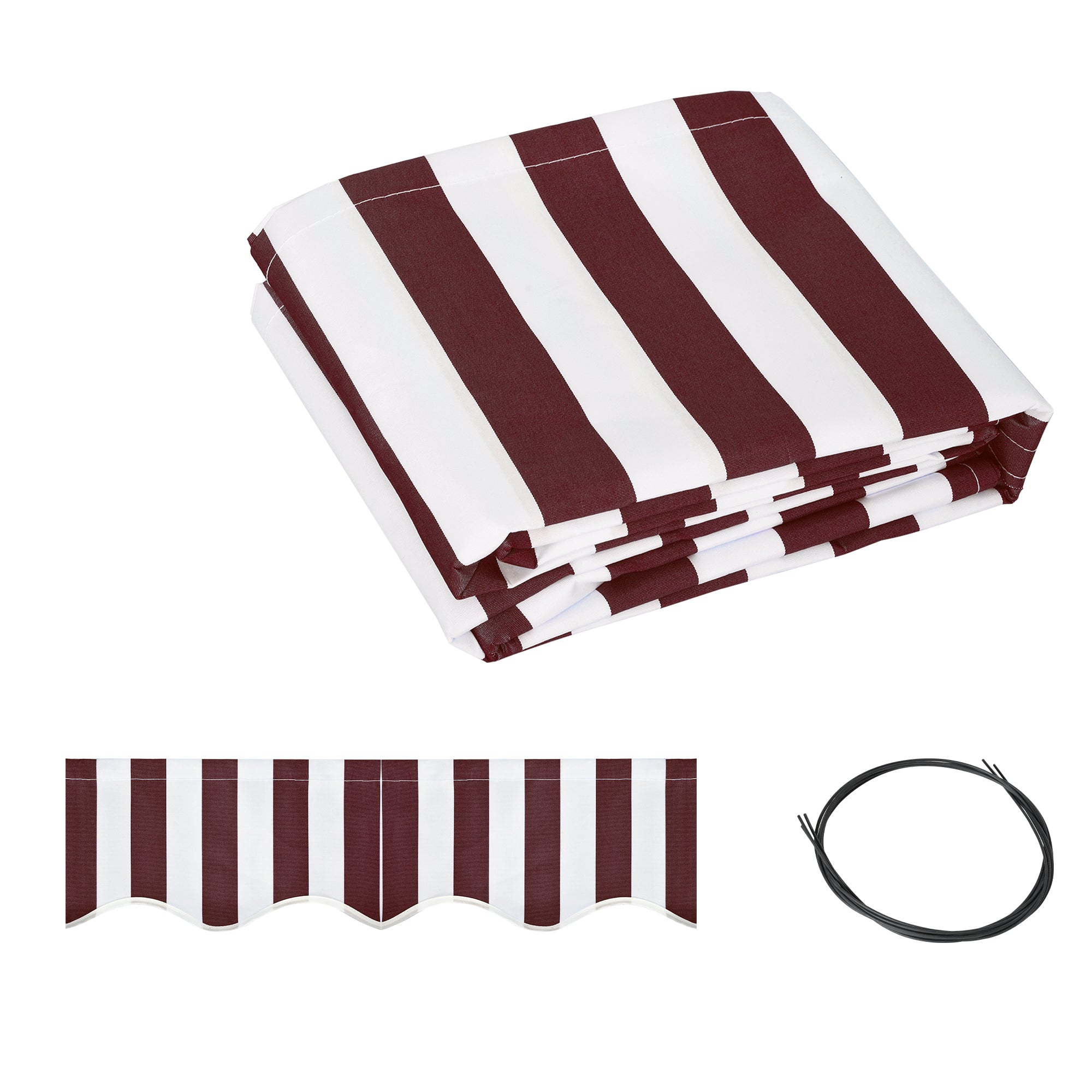 9' x 8' Outdoor Sunshade Canopy Awning Cover, Retractable Awning Fabric Replacement, UV Protection, Red and White Awning Fabric Replacement at Gallery Canada