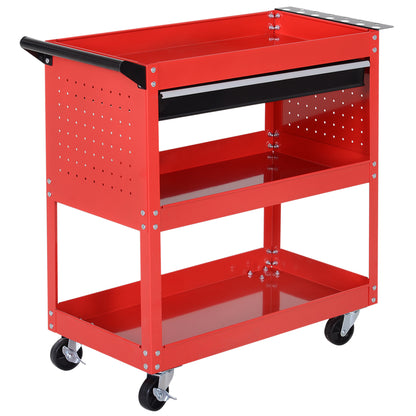 Tool Cart on Wheels, Utility Cart with Wheels, Ball Bearing Drawer, Storage Trays for Garage, Warehouse, Workshop, Red Tool Organizers   at Gallery Canada