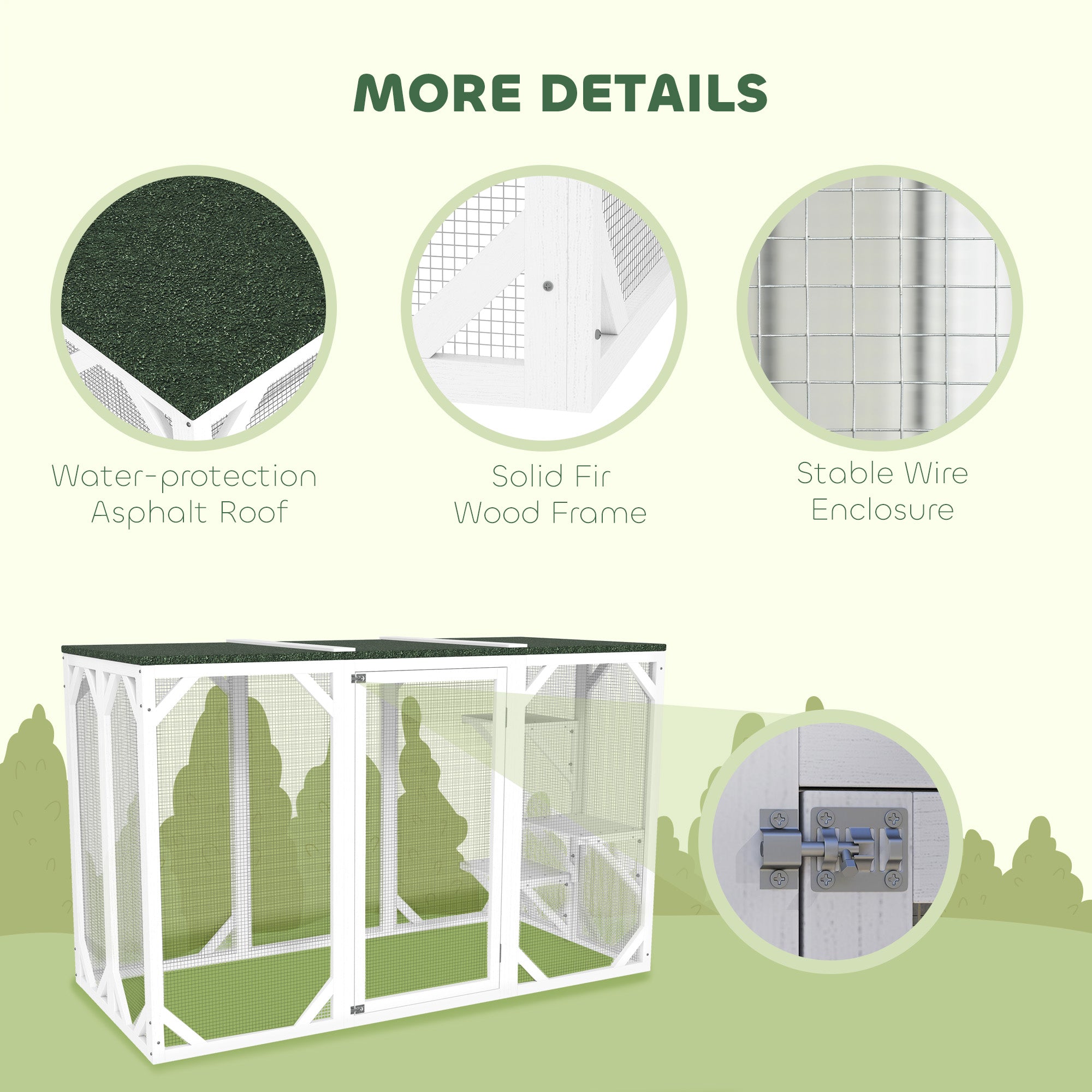 Catio Outdoor Cat Enclosure with Waterproof Roof, Multi-Level Platforms, Lock, White Outdoor Cat Enclosures at Gallery Canada
