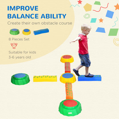 Stackable Non-Slip Kids Balance Beam & Stepping Stones for Toddlers, Multicoloured Baby Gym & Playmats   at Gallery Canada