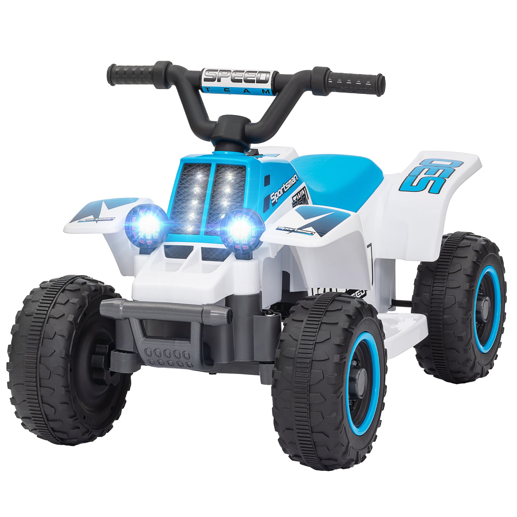 6V Kids ATV Quad, 4 Wheeler Battery Powered Electric Ride on Car w/ Lights, Forward Backward, for 3-6 Years, White Electric Toy Cars   at Gallery Canada