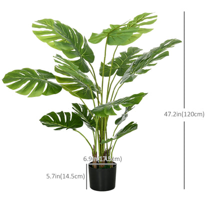 Set of 2 4ft Artificial Tree Monstera Deliciosa, Indoor Outdoor Fake Tropical Palm with Pot, for Home Decor Artificial Trees   at Gallery Canada