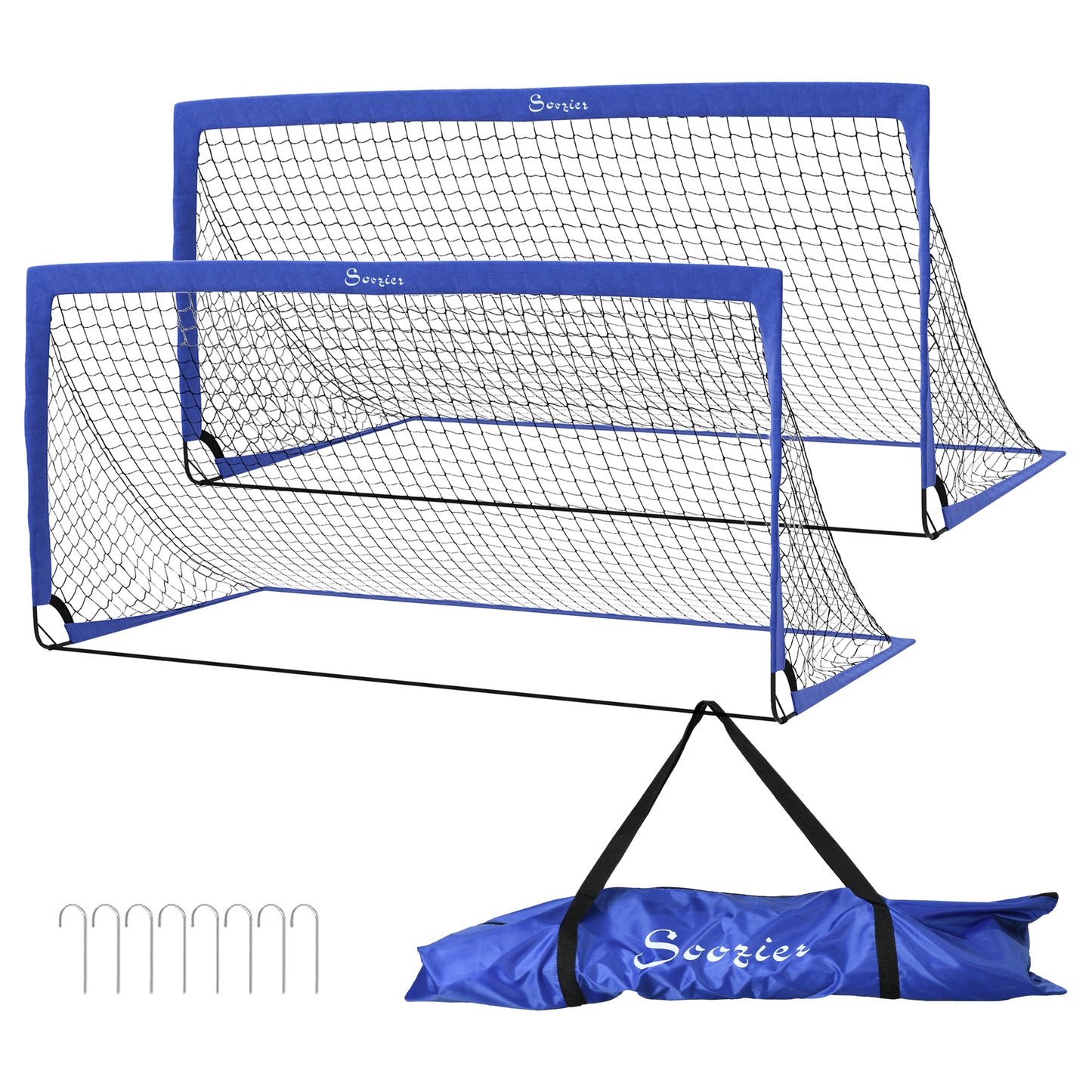 Set of 2 Soccer Nets for Backyard, Portable Soccer Goal for Practice with Carry Bag Football   at Gallery Canada