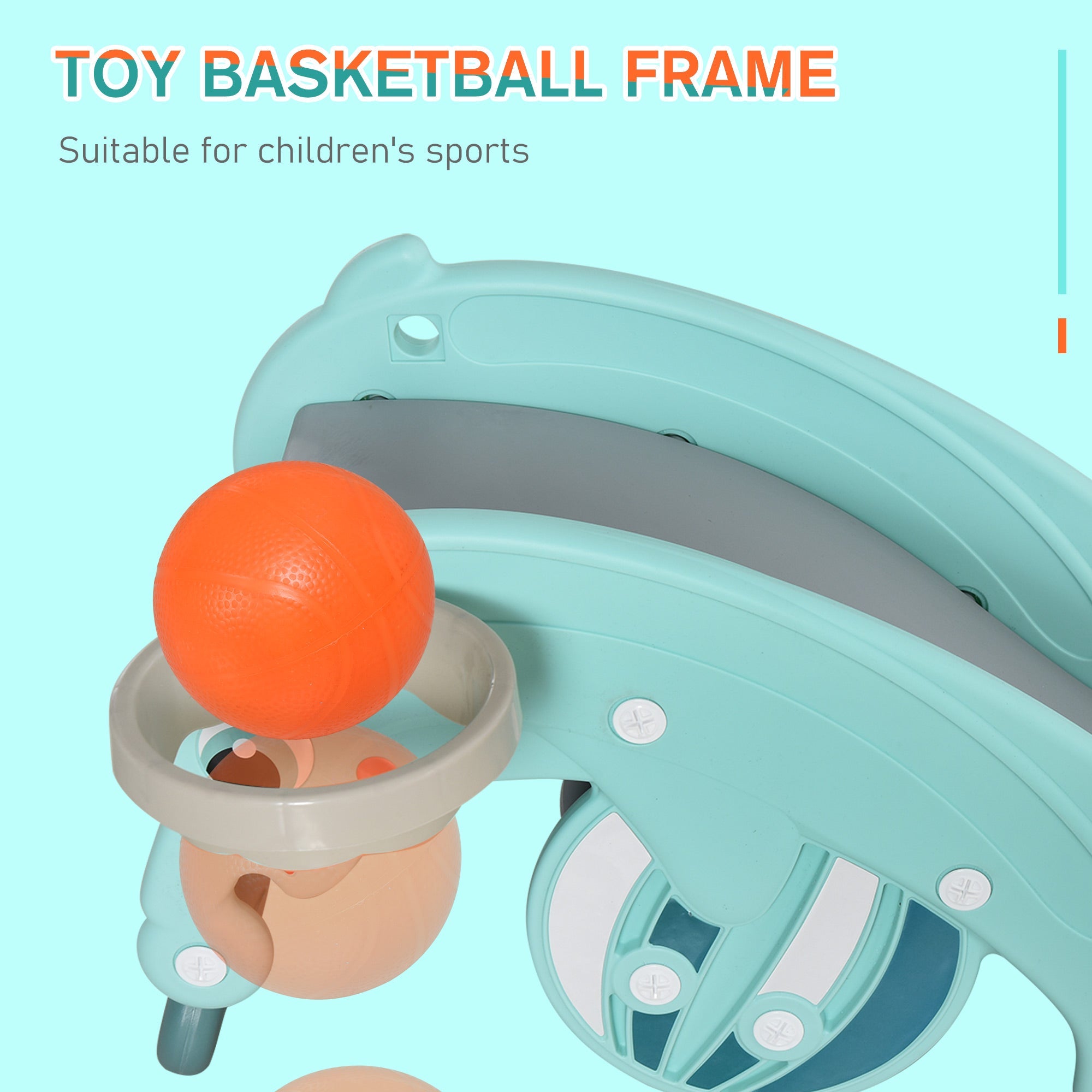 Dual-Use 3-in-1 Kids Slide & Rocking Horse with Basketball Hoop, Green Rocking Horses   at Gallery Canada