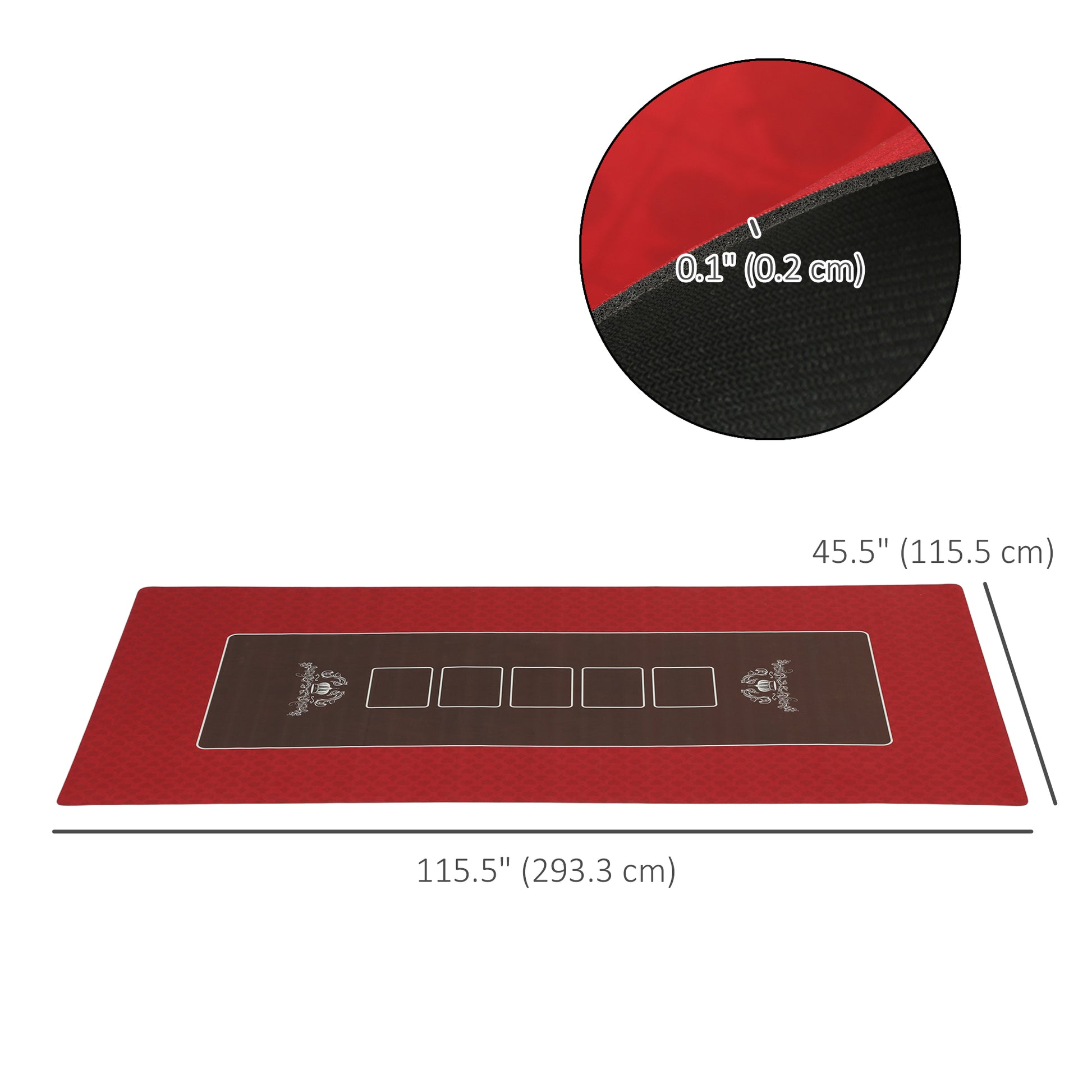 Poker Table Top Poker Mat for 12 Player, Red Game Tables   at Gallery Canada