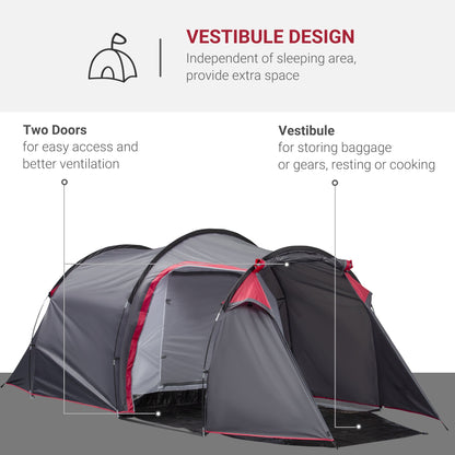 Pop Up Camping Tent for 2-3 Person Tent with Screen Room Zippered Doors Carry Bag for Fishing Hiking Dark Grey Camping Tents   at Gallery Canada