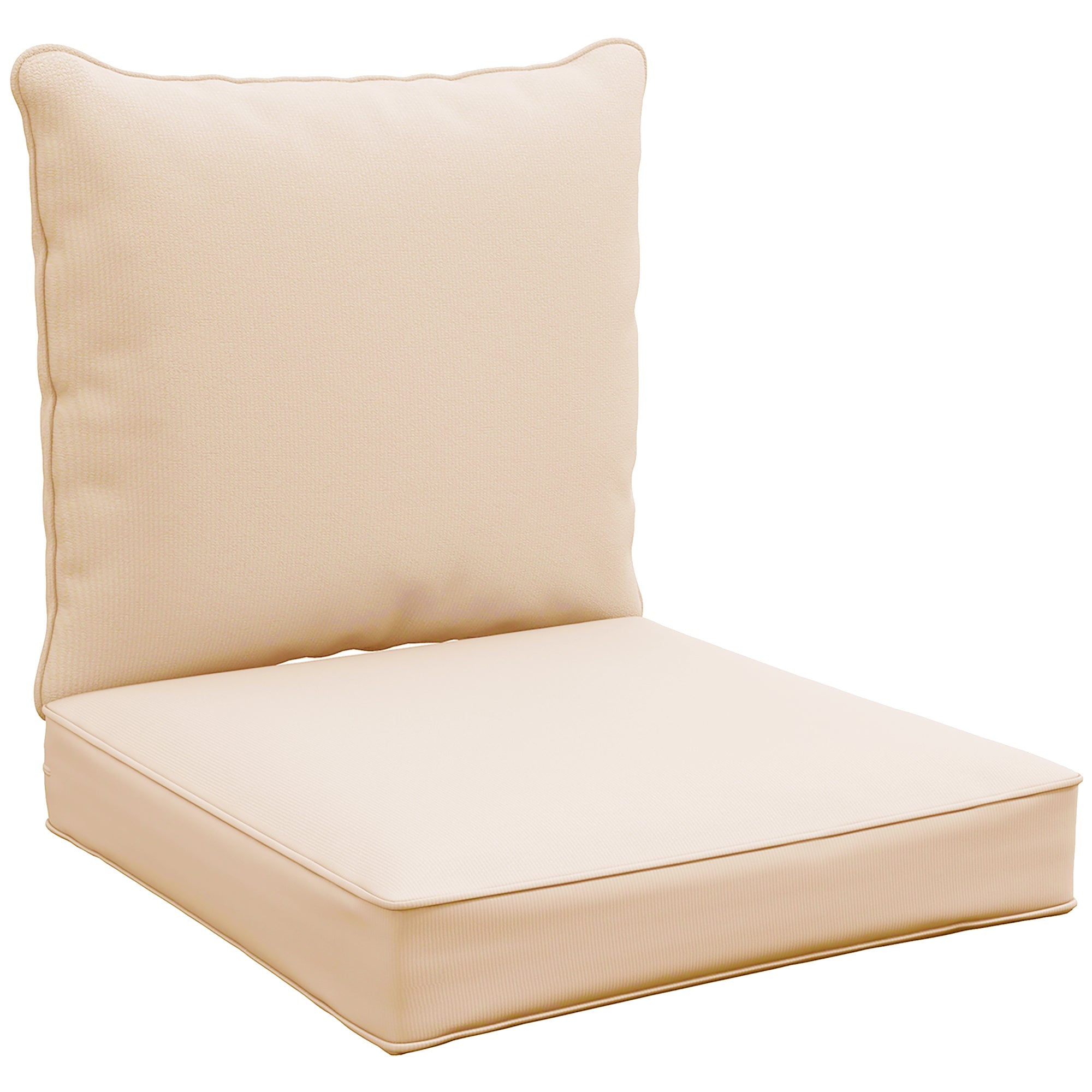 Patio Chair Cushions, Thick Deep Seat Outdoor Seat Cushion with Back Cushion, Beige Patio Chair Cushions at Gallery Canada