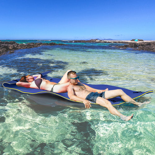 10' x 5' Roll-Up Pool Float Pad for Lakes, Oceans, &; Pools, Water Mat for Playing, Relaxing &; Recreation, Blue
