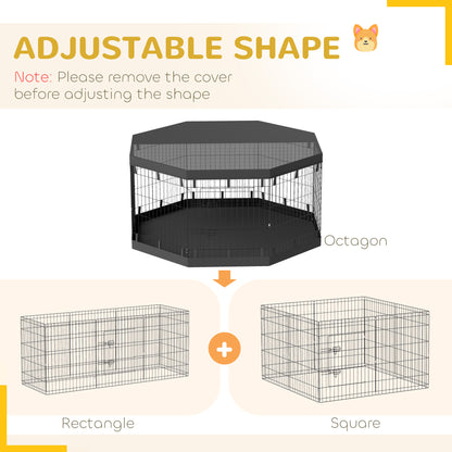 8 Panels Foldable Dog Playpen with Bottom Pad &; Top Cover, 30" High Houses, Kennels & Pens   at Gallery Canada