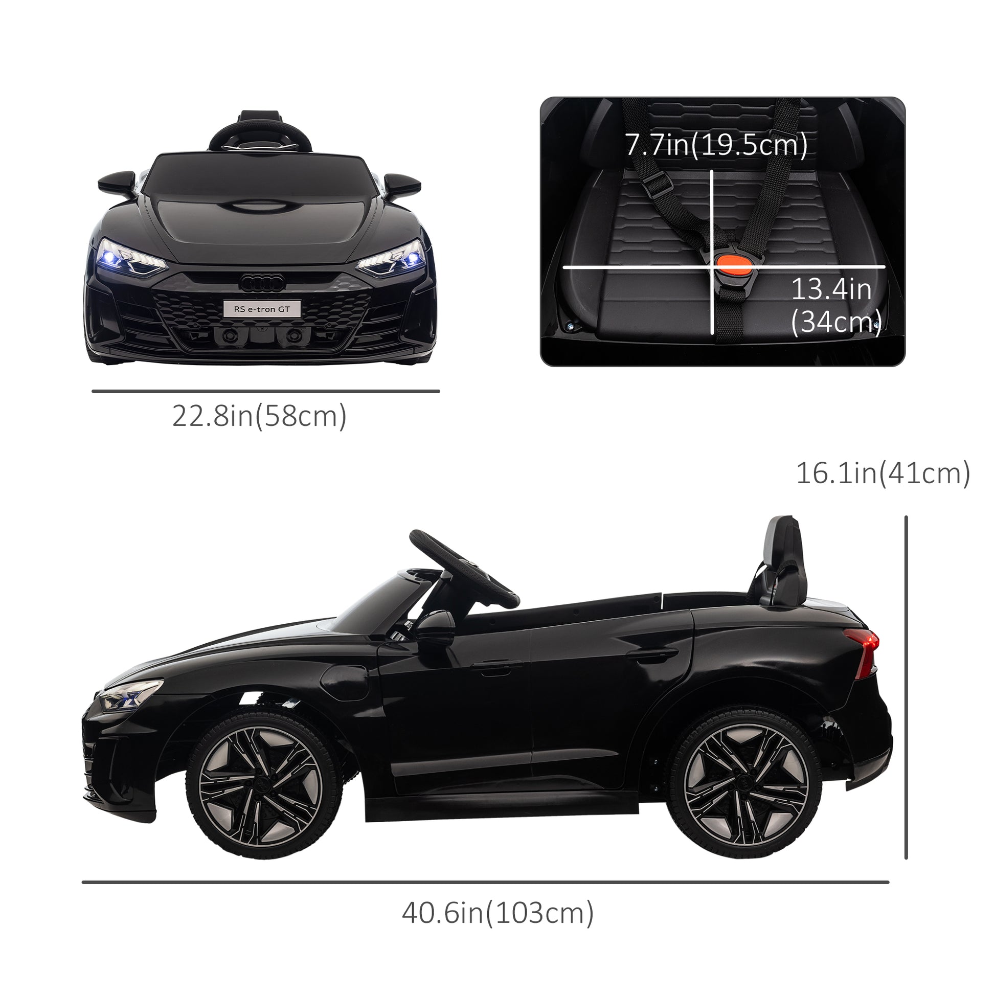 Ride-On Toy On Car with Remote Control, 12V 3.1 MPH Electric Ride for Kids w/ Suspension System, Horn Honking, Black Electric Toy Cars   at Gallery Canada