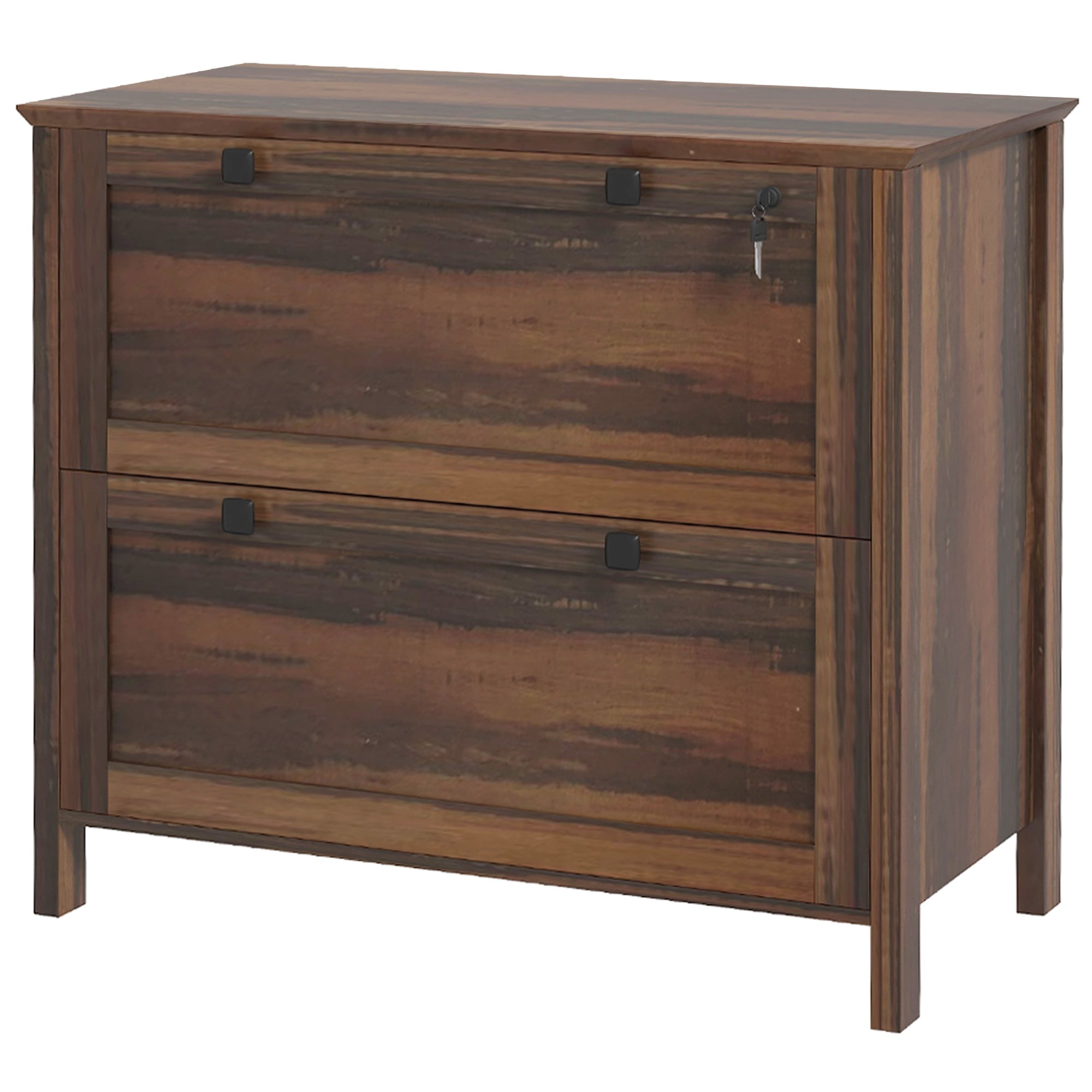 2 Drawer File Cabinet, Lockable Filing Cabinet with Adjustable Hanging Bar for Letter, A4 and Legal Size, Brown Office Cabinets & Cupboards Brown at Gallery Canada