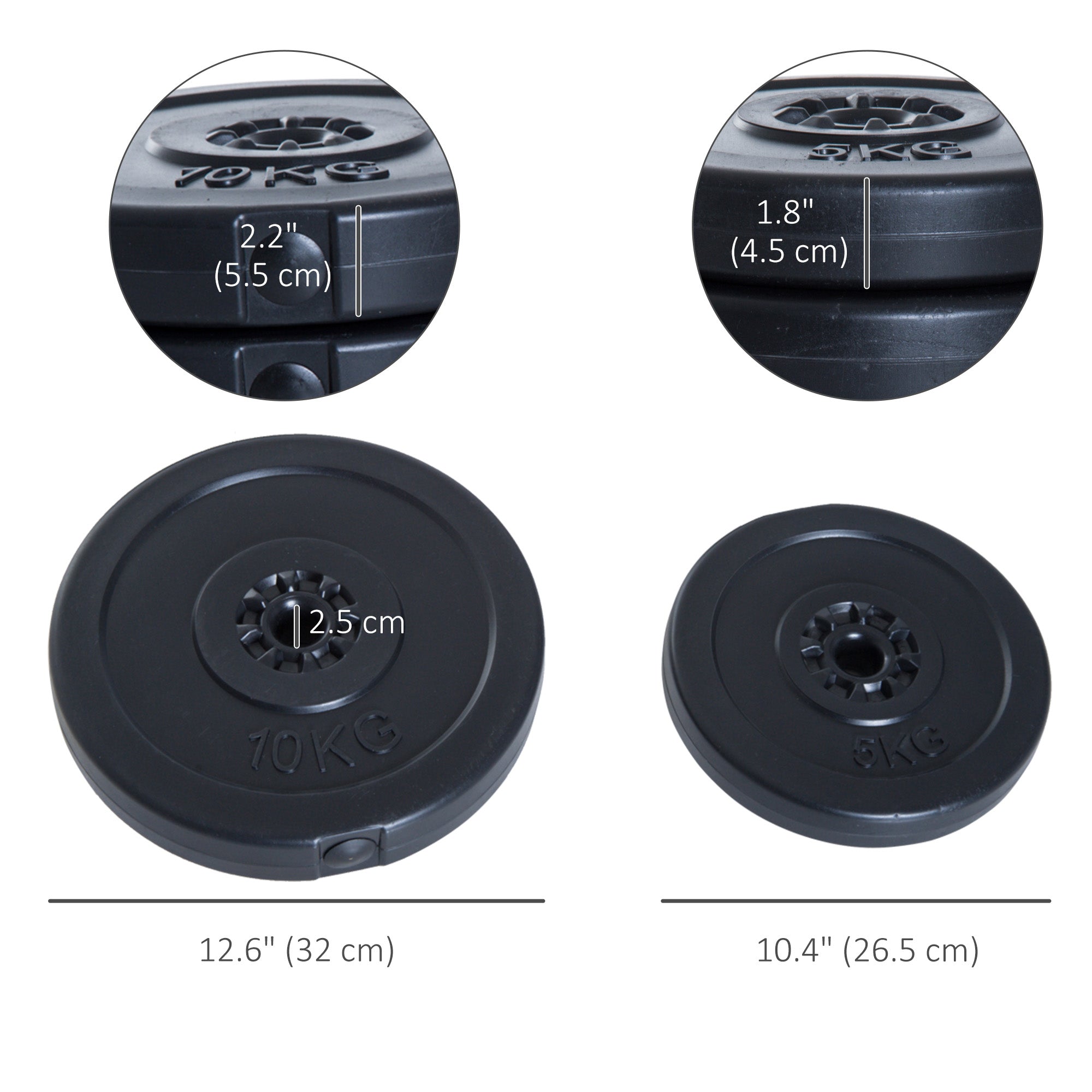 4 Piece dumbbell Weight Plates Set 2 x 11lbs and 2 x 22lbs Black (Weights Only) Dumbbells & Barbells at Gallery Canada
