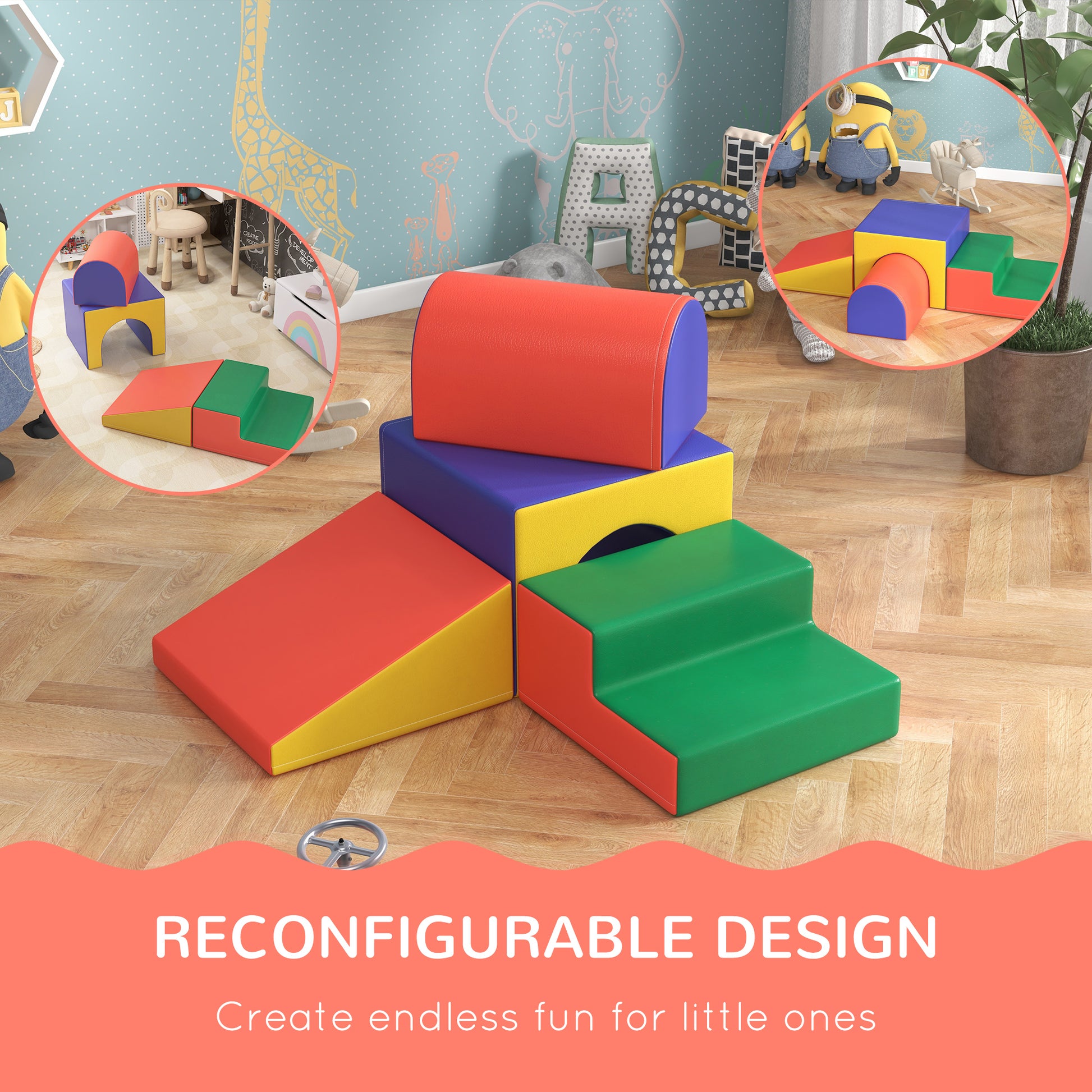 4 Piece Foam Play Set for Toddlers and Children, Classic Colour Baby Gym & Playmats   at Gallery Canada