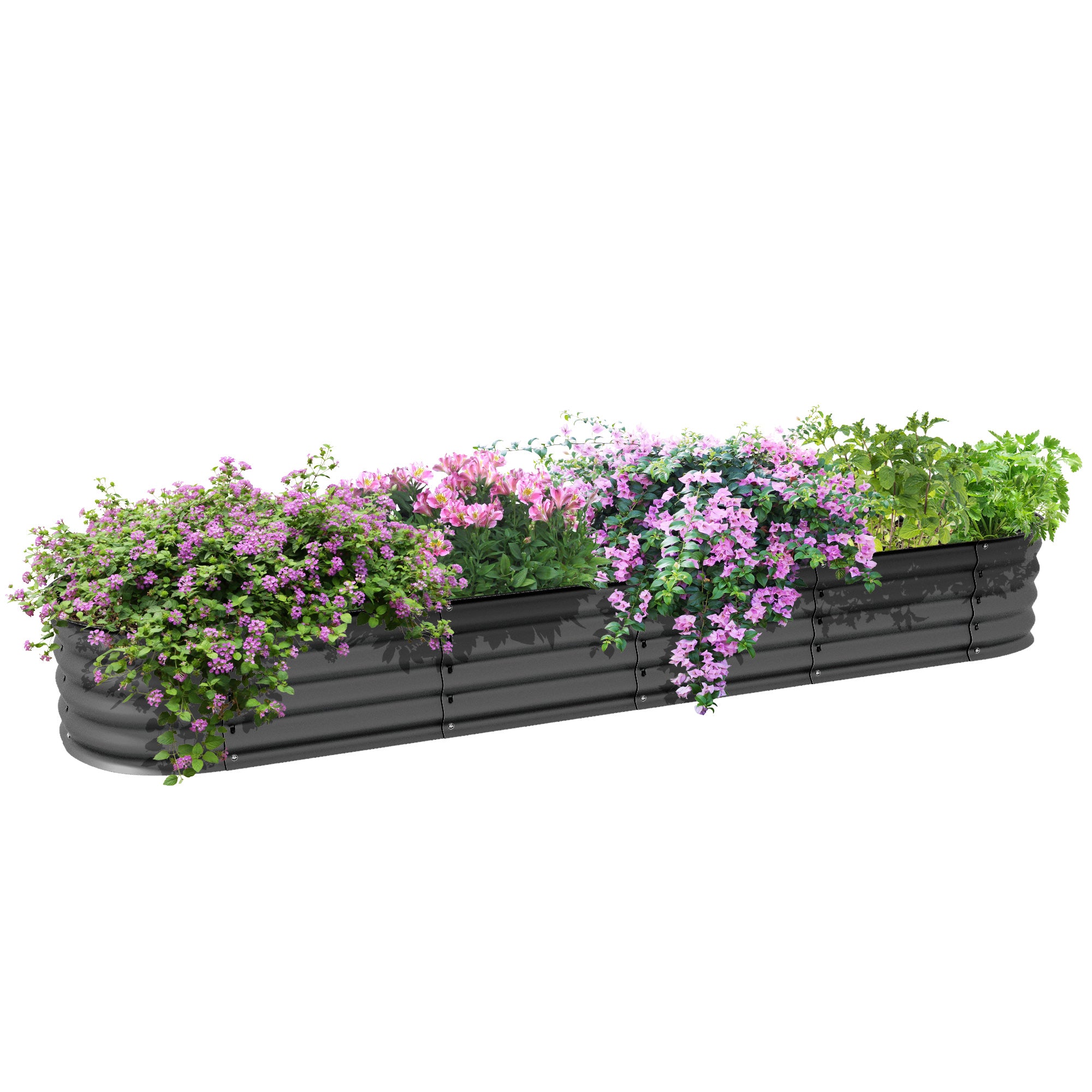 7.9 x 2 x 1ft Galvanized Raised Garden Bed Kit, Metal Planter Box with Safety Edging, Dark Grey Raised Garden Beds at Gallery Canada