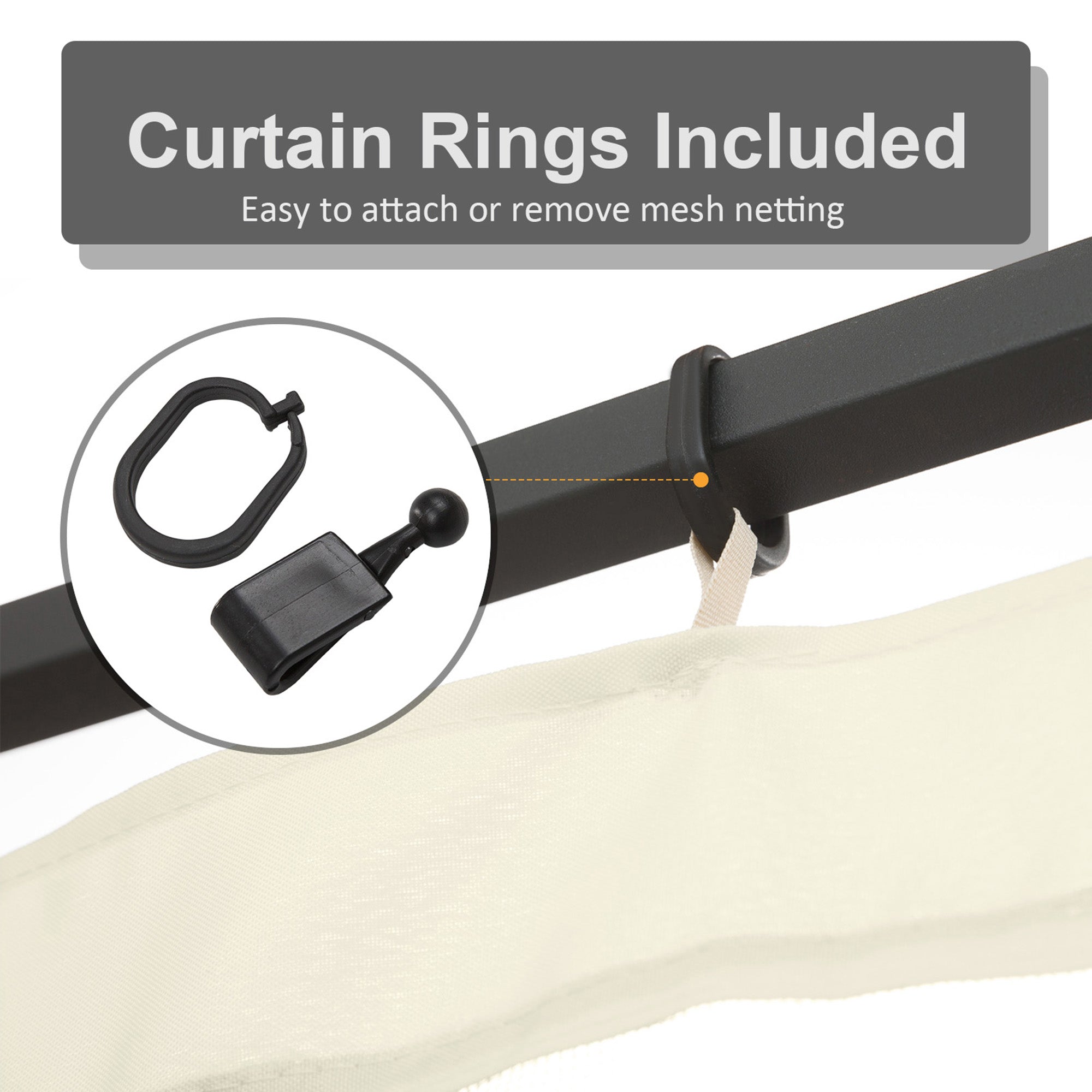 Replacement Mosquito Netting for Gazebo 10' x 13' Black Screen Walls for Canopy with Zippers for Parties and Outdoor Activities, Cream White Gazebo Sidewalls at Gallery Canada