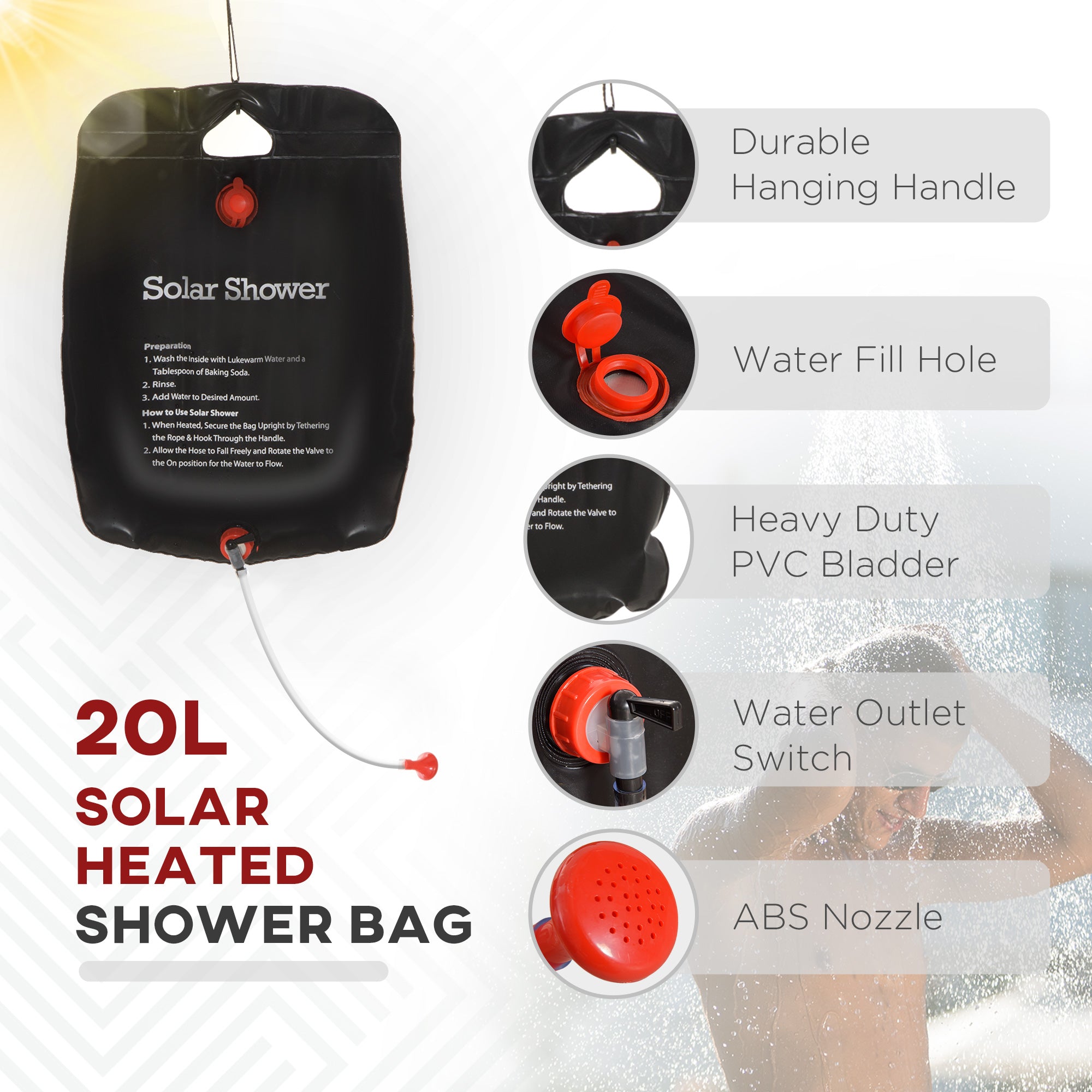 Outdoor Portable Pop Up Shower Tent Changing Tent Privacy Enclosure with 2 Rooms, Shower Bag, Floor for Camping, Blue Camping Tents at Gallery Canada