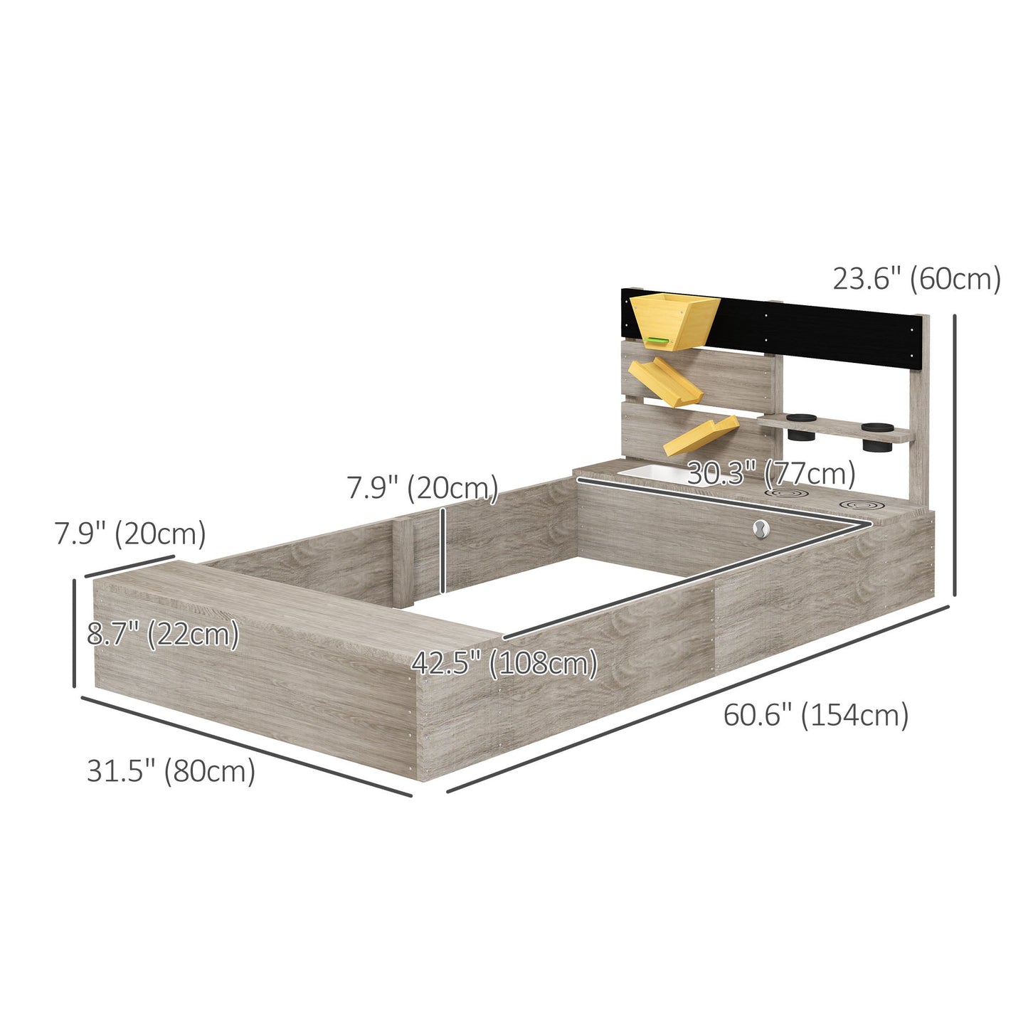 Wooden Kids Sandbox with Liner, Kitchen Design for Garden, Backyard Sandboxes & Accessories   at Gallery Canada