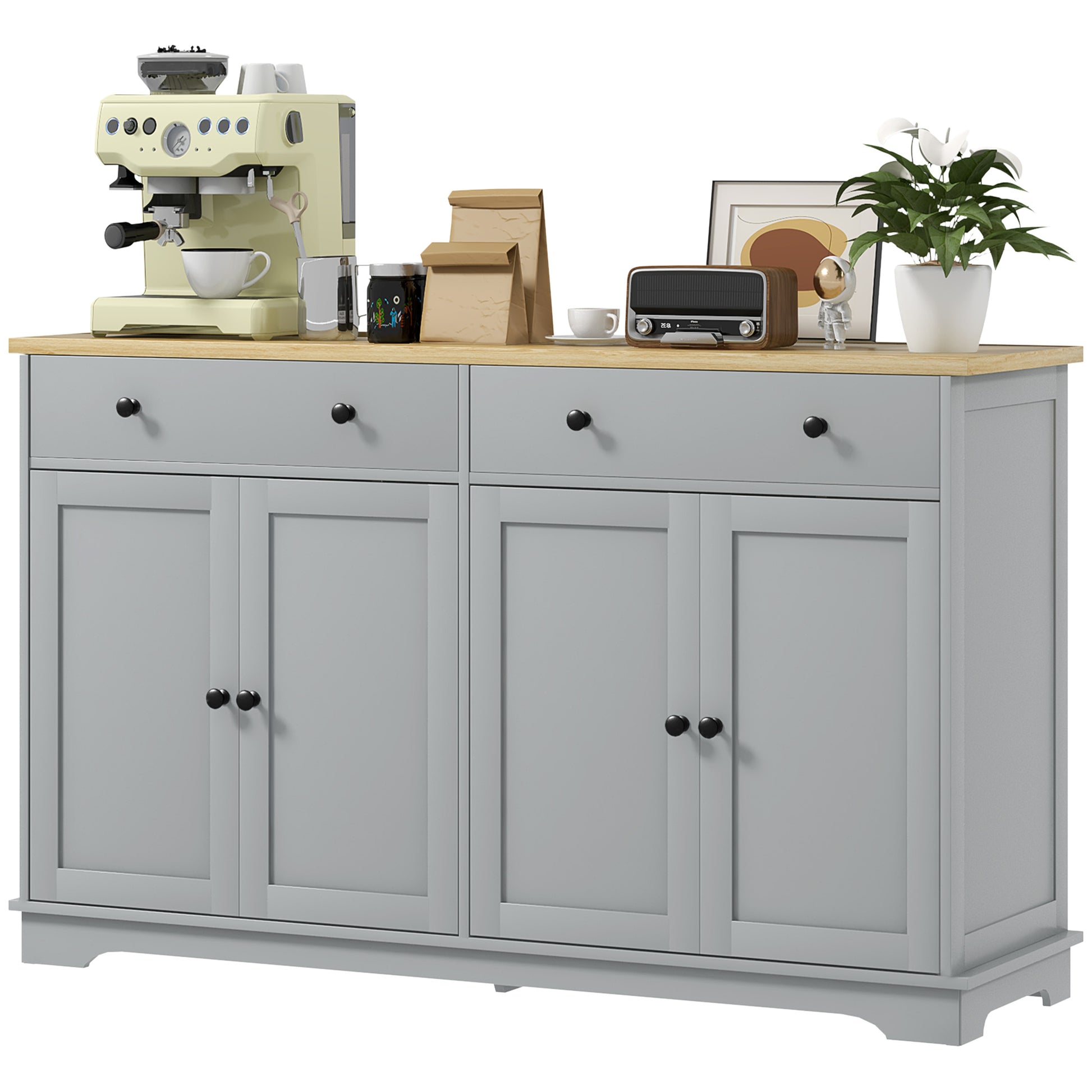 Modern Sideboard, Buffet Cabinet with Storage Drawers, Adjustable Shelves for Living Room, Dining Room, Entryway, Grey Storage Cabinets   at Gallery Canada