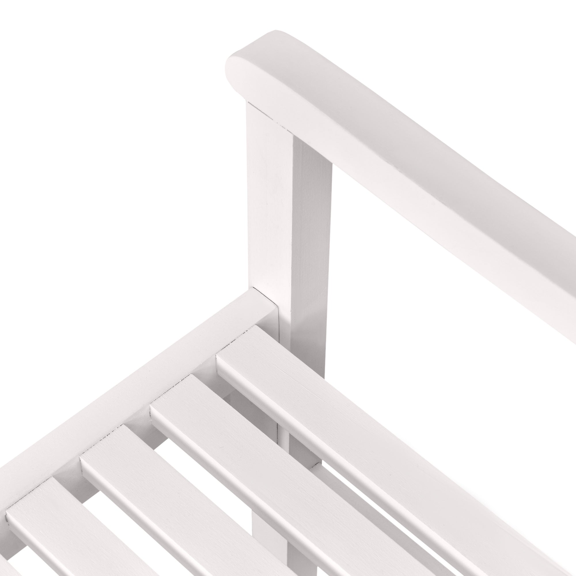 Foldable Garden Bench, 2-Seater Patio Wooden Bench, Loveseat Chair with Backrest and Armrest for Patio, Porch or Balcony, White Outdoor Benches at Gallery Canada
